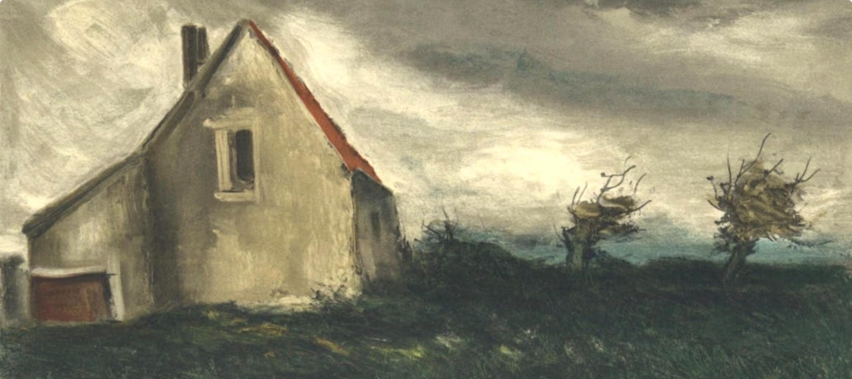 Vlaminck, La maison dans la plaine, Vlaminck (d'après) - Print de Maurice de Vlaminck