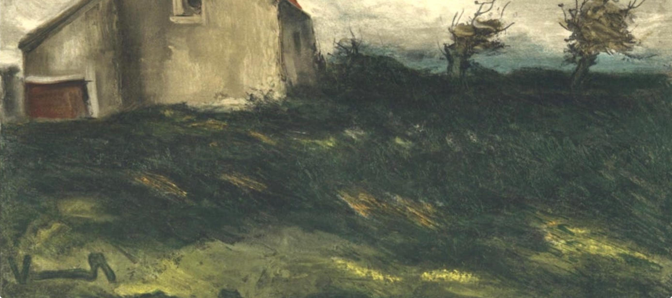 Vlaminck, La maison dans la plaine, Vlaminck (d'après) - Gris Abstract Print par Maurice de Vlaminck