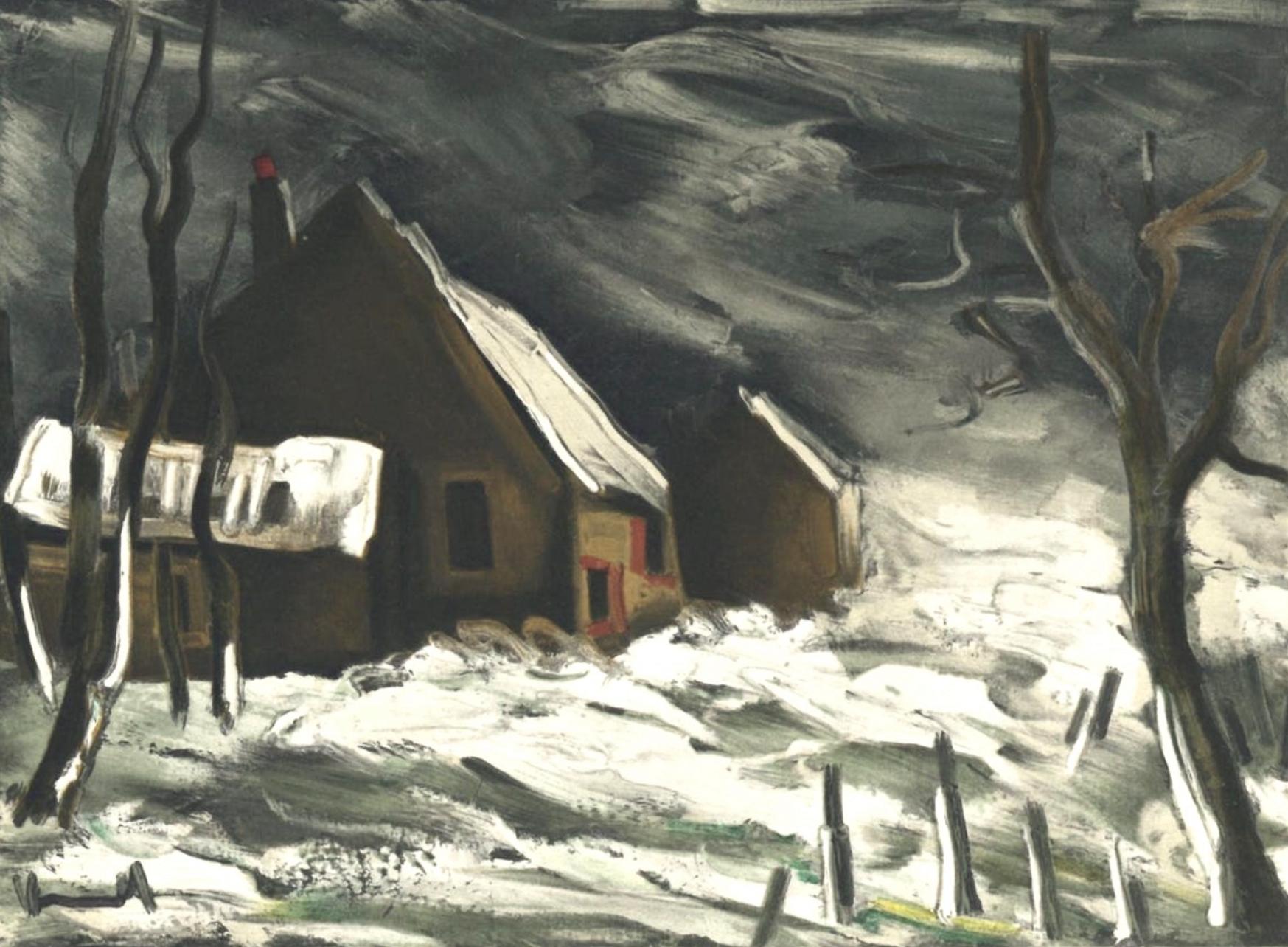 Abstract Print Maurice de Vlaminck - Vlaminck, La Maladrerie sous la neige, Vlaminck (d'après)