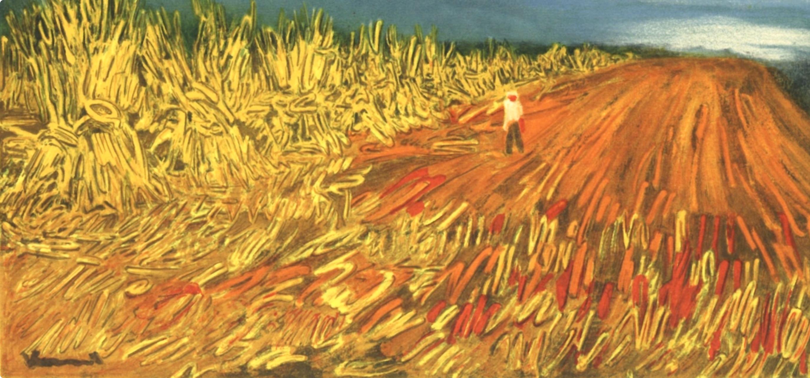 Vlaminck, La moisson, Vlaminck (d'après) - Gris Landscape Print par Maurice de Vlaminck