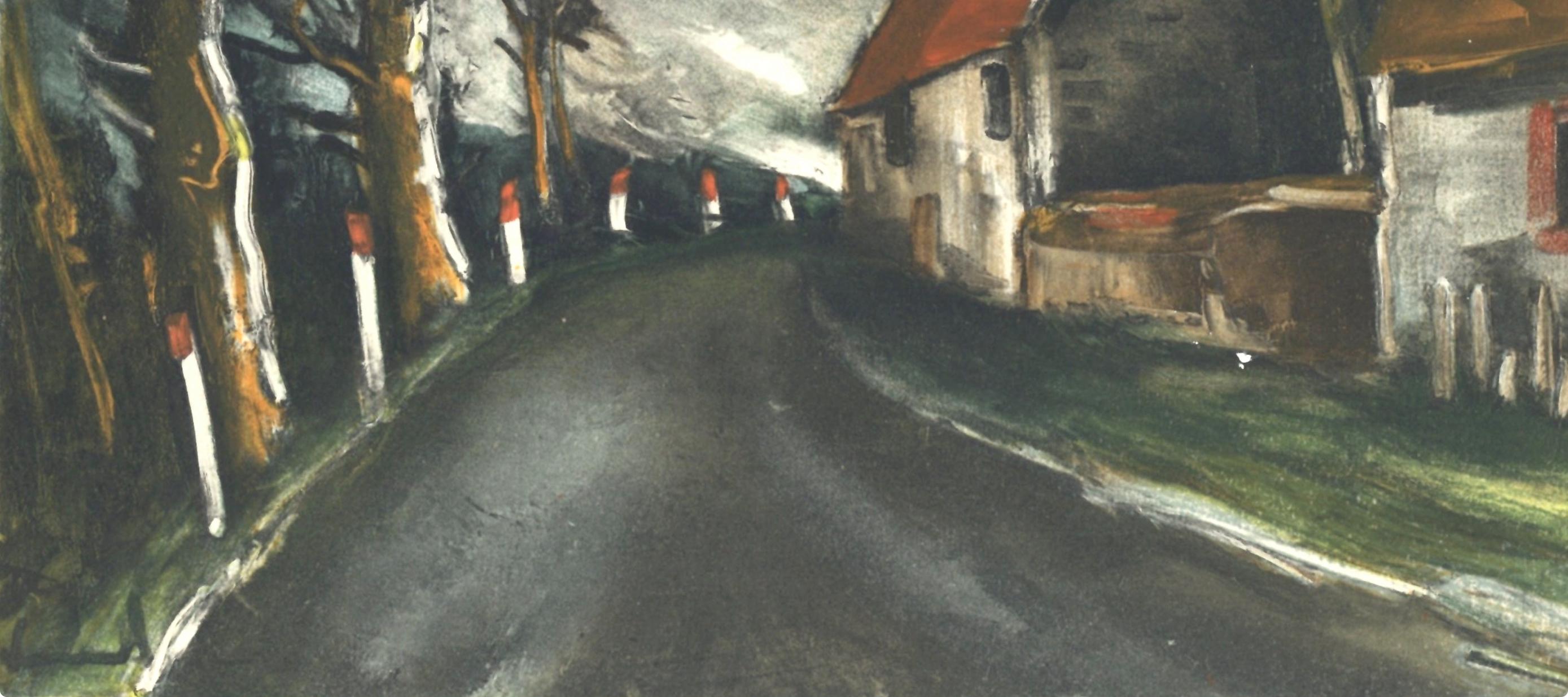 Vlaminck, La route de Longny, Vlaminck (d'après) - Gris Abstract Print par Maurice de Vlaminck