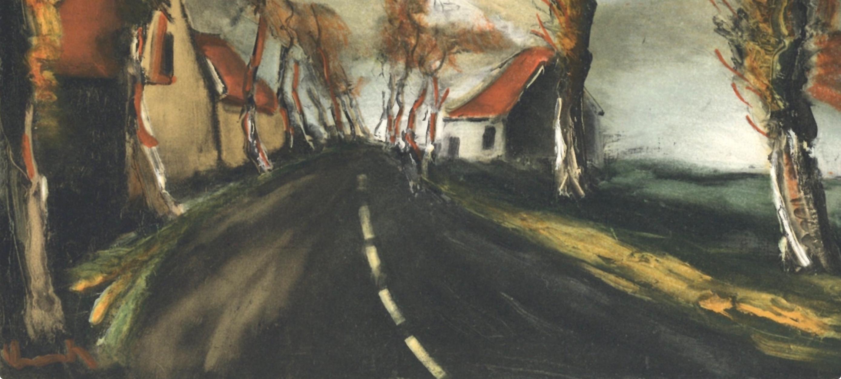 Vlaminck, La route de Mortagne, Vlaminck (d'après) - Gris Abstract Print par Maurice de Vlaminck