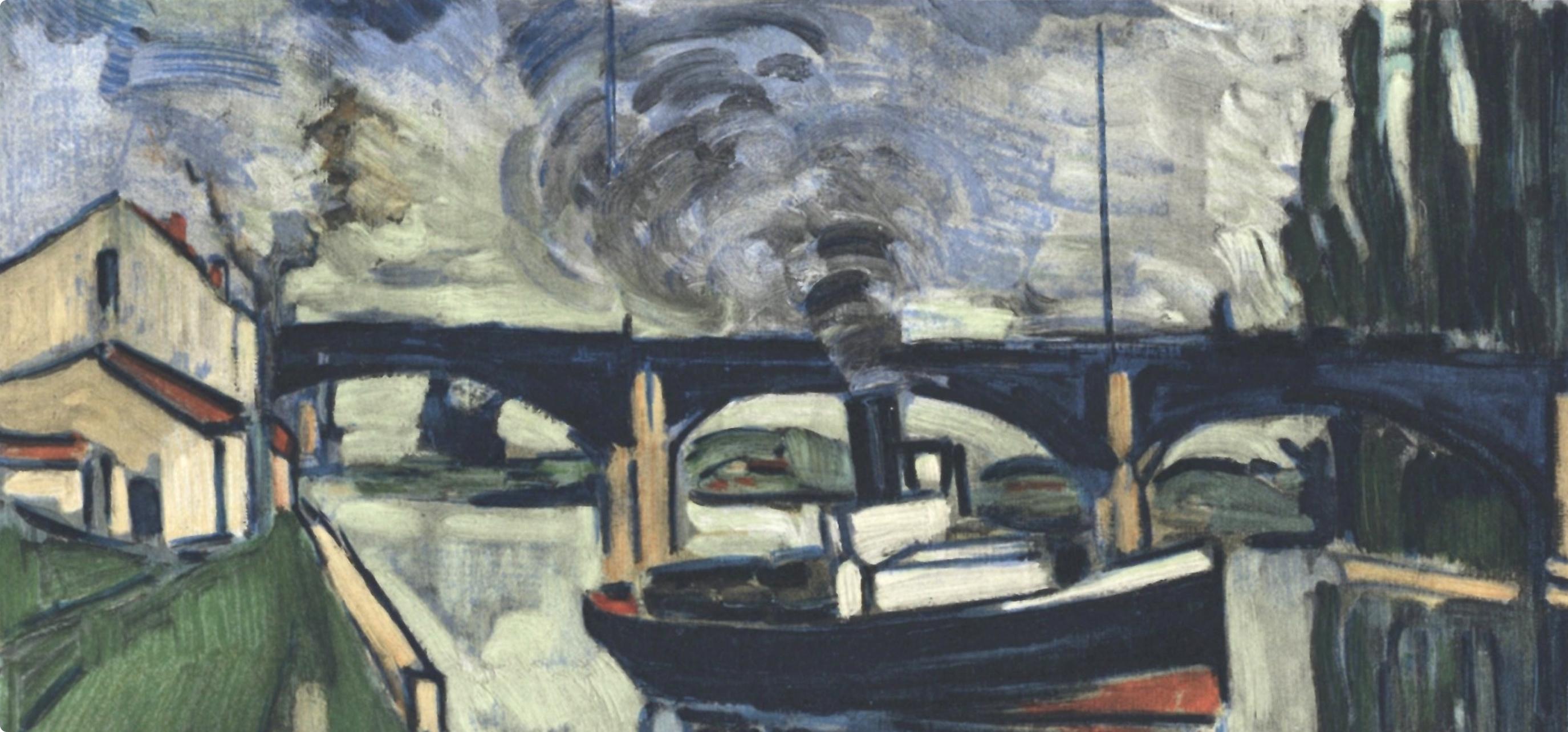 Vlaminck, La Seine à Poissy, Vlaminck (d'après) - Fauvisme Print par Maurice de Vlaminck