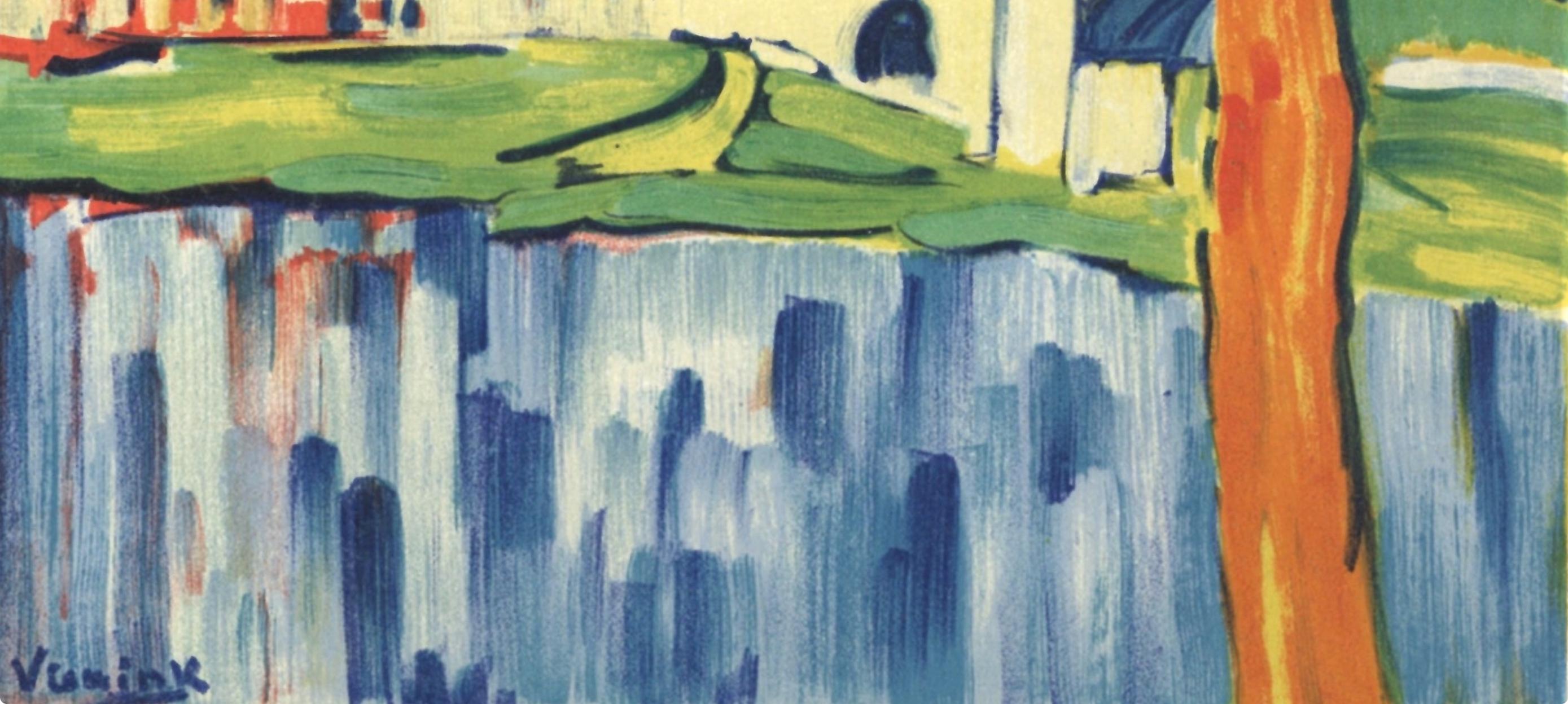 Vlaminck, Le Pont de Chatou, Vlaminck (d'après) - Marron Landscape Print par Maurice de Vlaminck