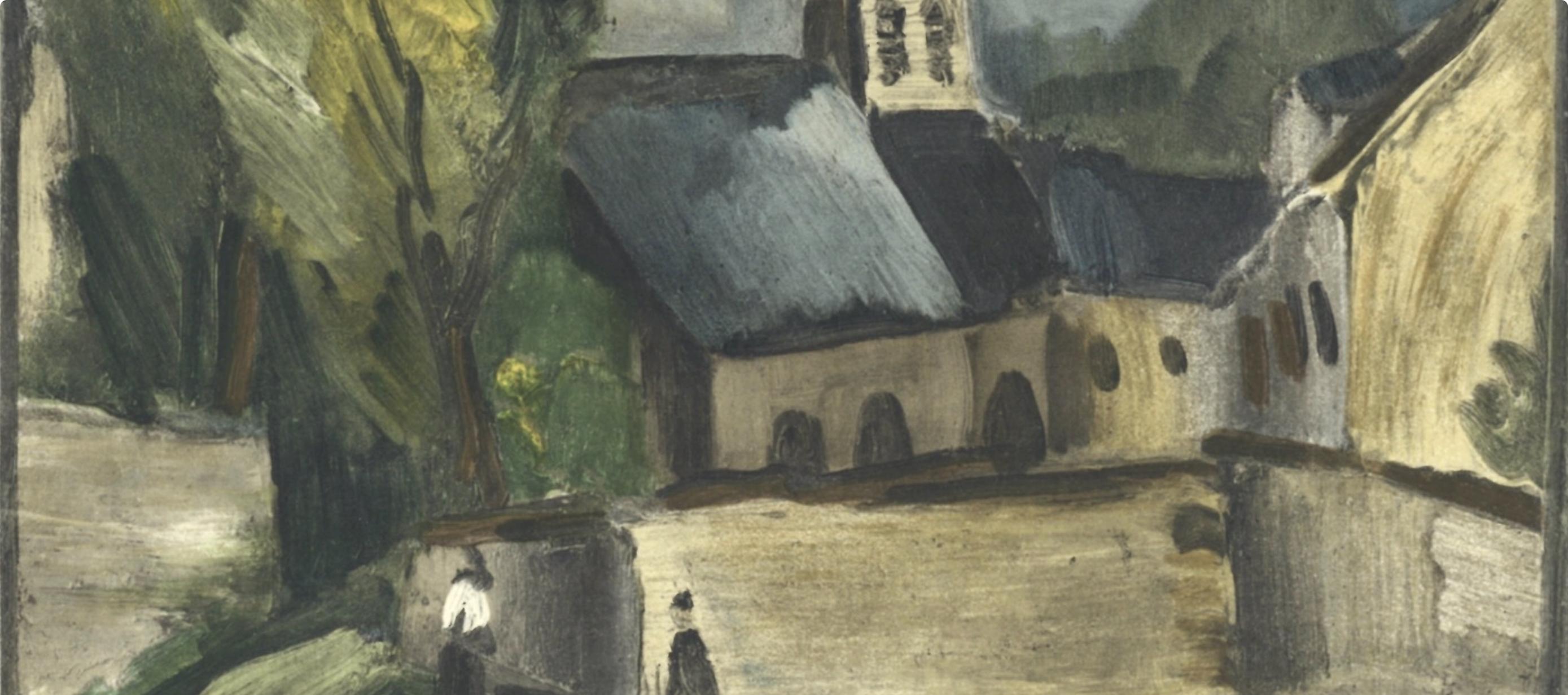 Vlaminck, L'église de Bougival, Vlaminck (d'après) - Print de Maurice de Vlaminck
