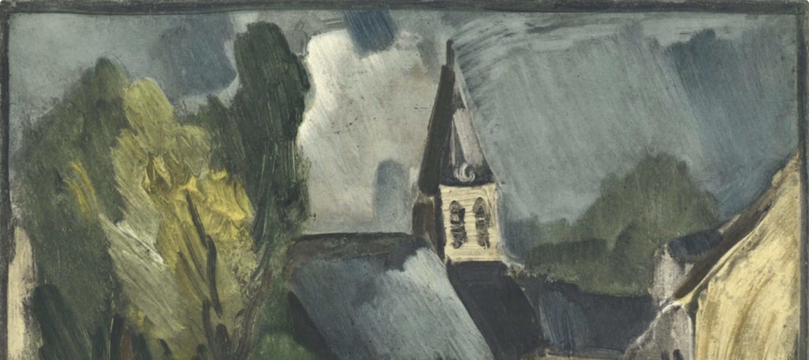 Vlaminck, L'église de Bougival, Vlaminck (d'après) - Fauvisme Print par Maurice de Vlaminck