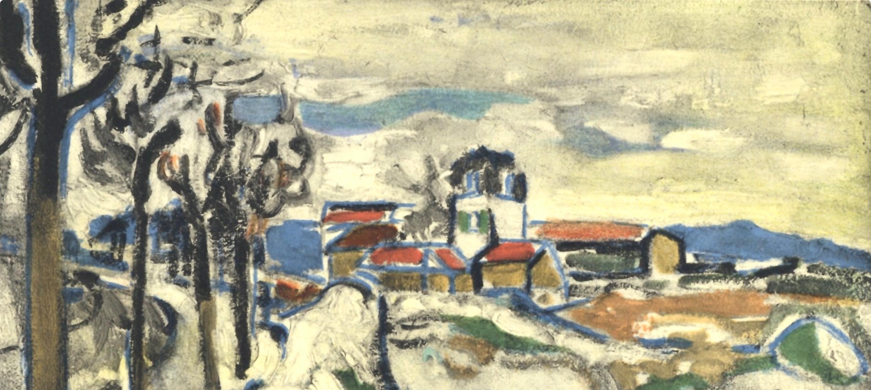 Vlaminck, Les Coteaux de Chatou, Vlaminck (d'après) - Fauvisme Print par Maurice de Vlaminck