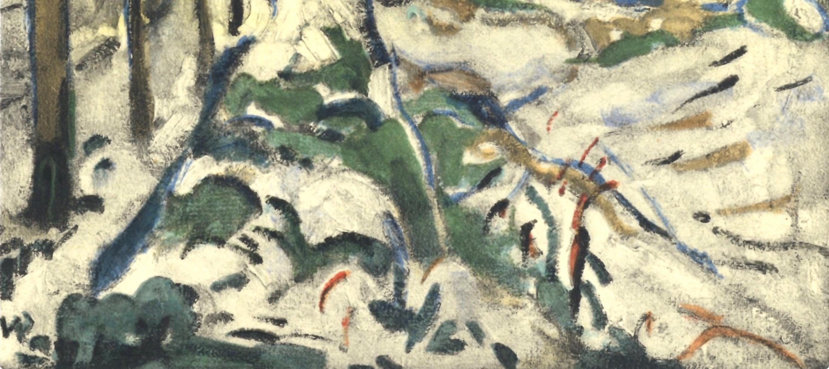 Vlaminck, Les Coteaux de Chatou, Vlaminck (d'après) - Beige Abstract Print par Maurice de Vlaminck