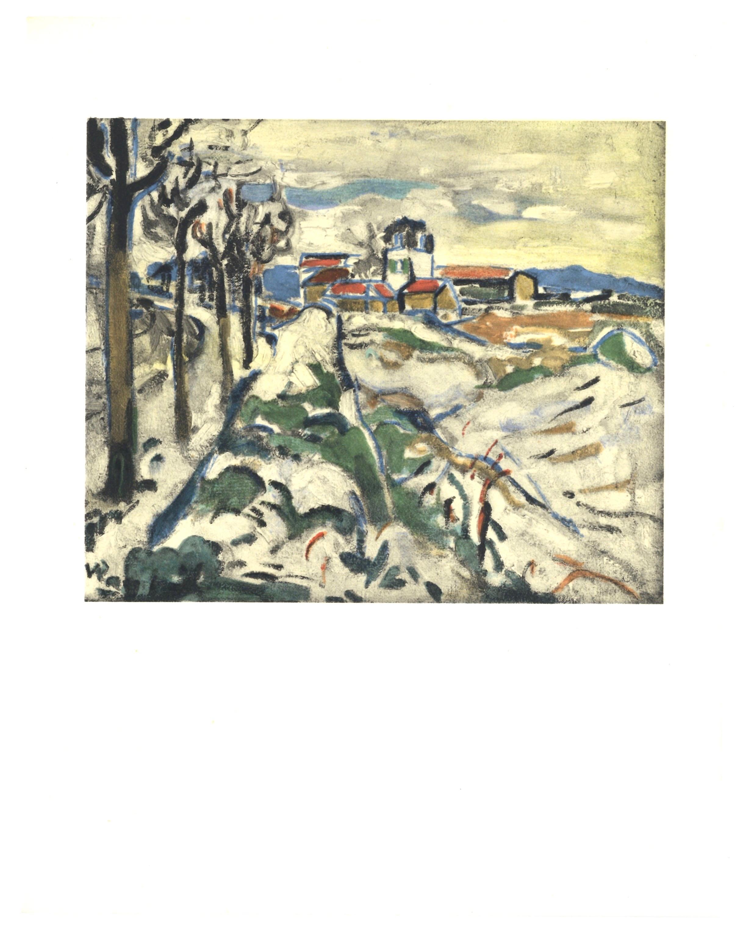 Lithographie en quinze couleurs sur papier vélin. Inscription : Signé dans la plaque et non numéroté, tel que publié. Taille du papier : 12.25 x 9.5 pouces ; taille de l'image : 6.7 x 7.9 pouces. Notes : Extrait de l'album, Vlaminck, 1958 ; publié