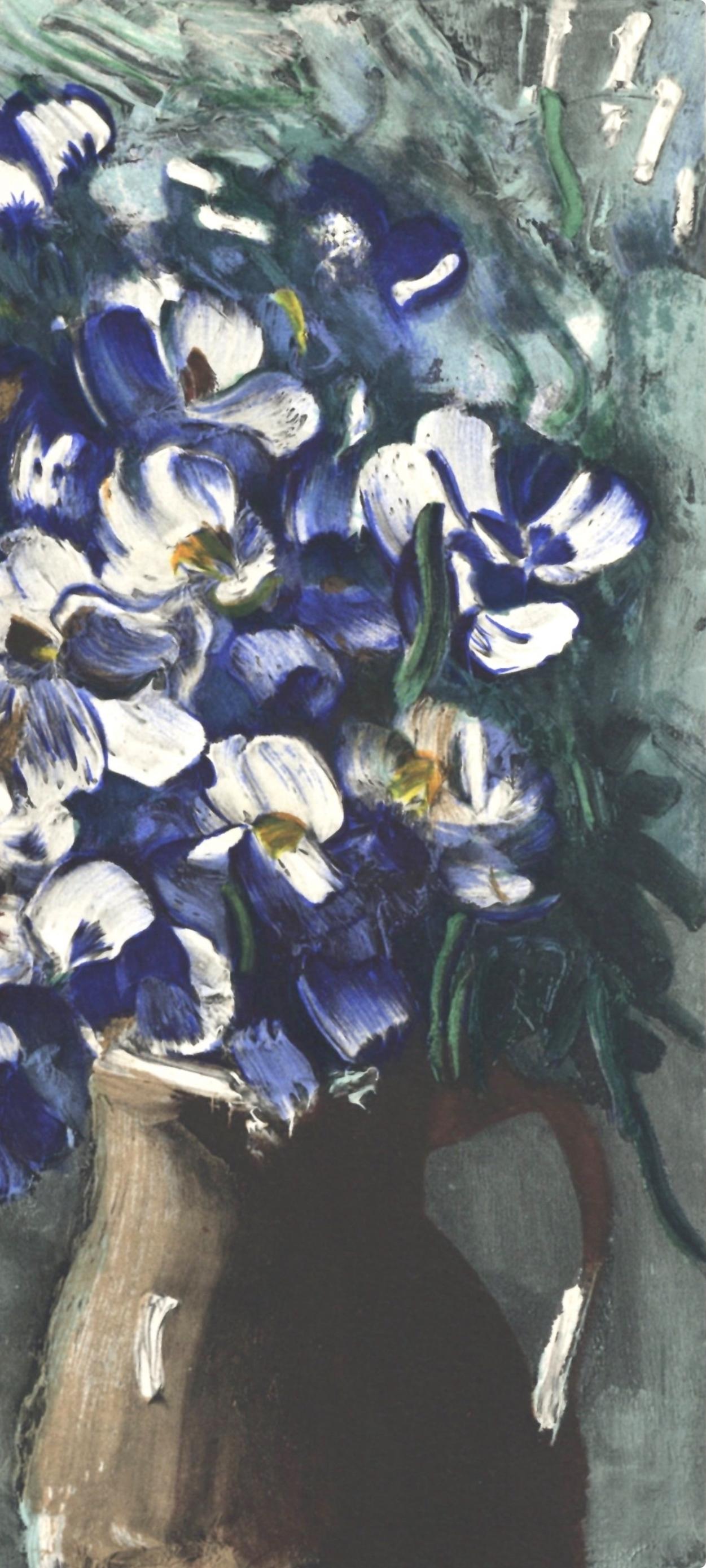 Vlaminck, Les Delphiniums, Vlaminck (dopo) - Still-Life Print Grigio di Maurice de Vlaminck