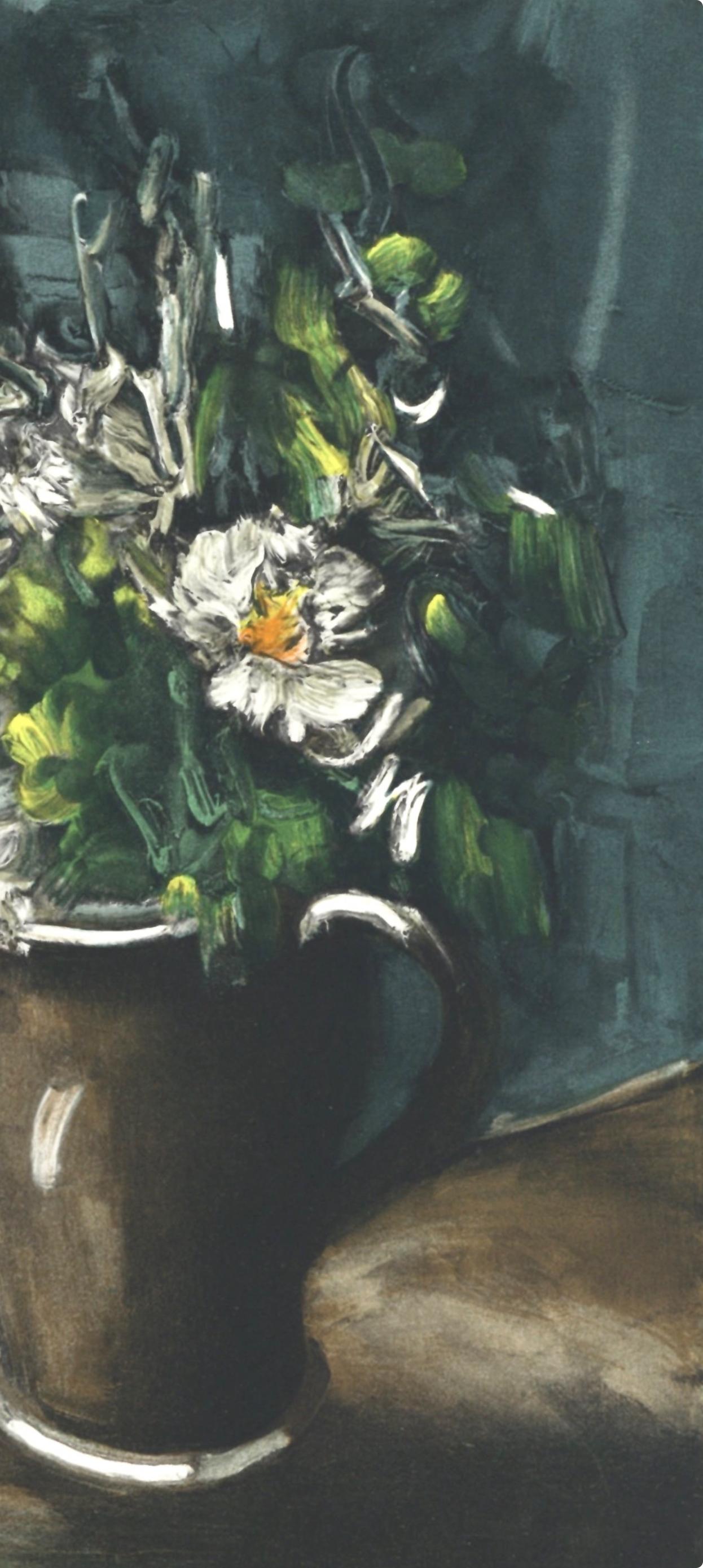 Vlaminck, Les fleurs au pot de grès, Vlaminck (dopo) - Still-Life Print Grigio di Maurice de Vlaminck