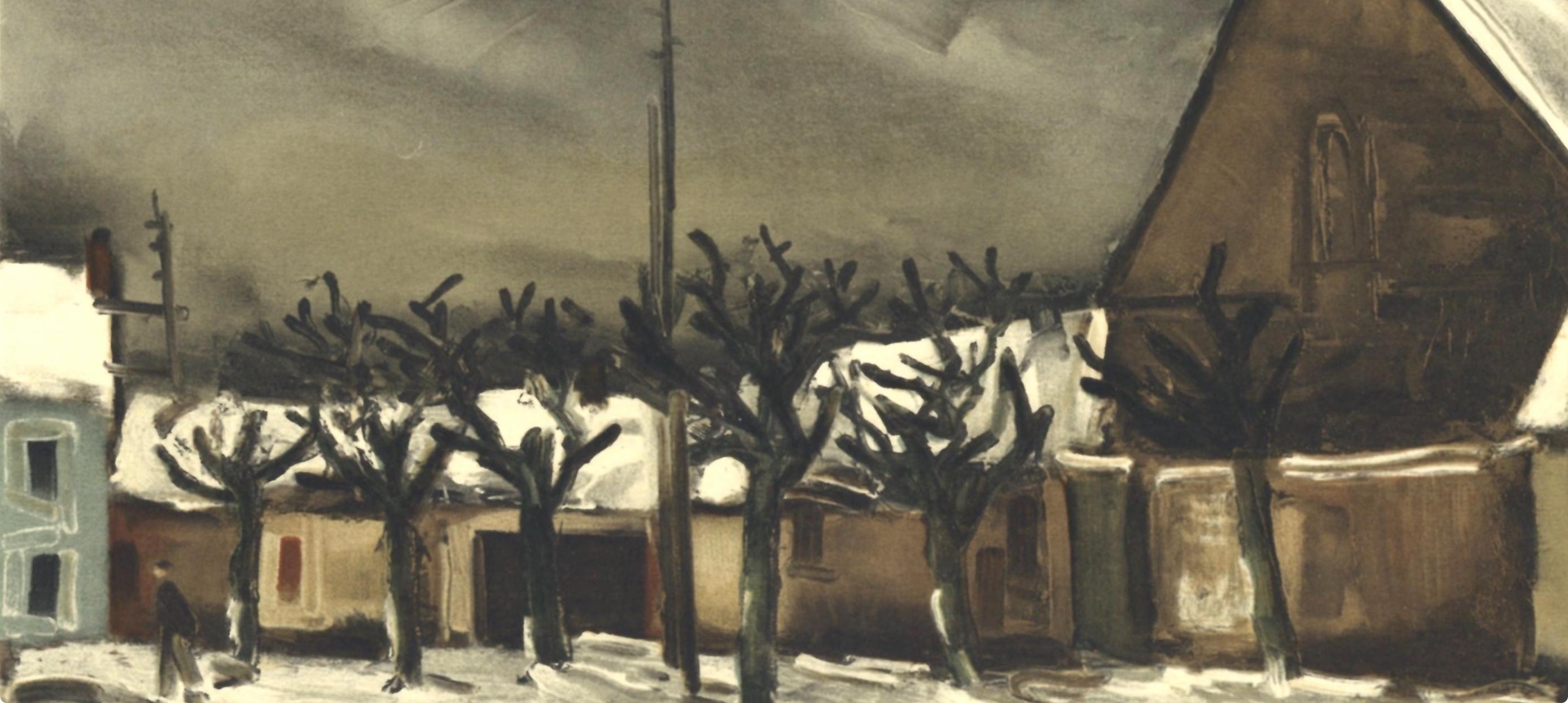 Vlaminck, Les tilleuls sous la neige, Vlaminck (d'après) - Print de Maurice de Vlaminck