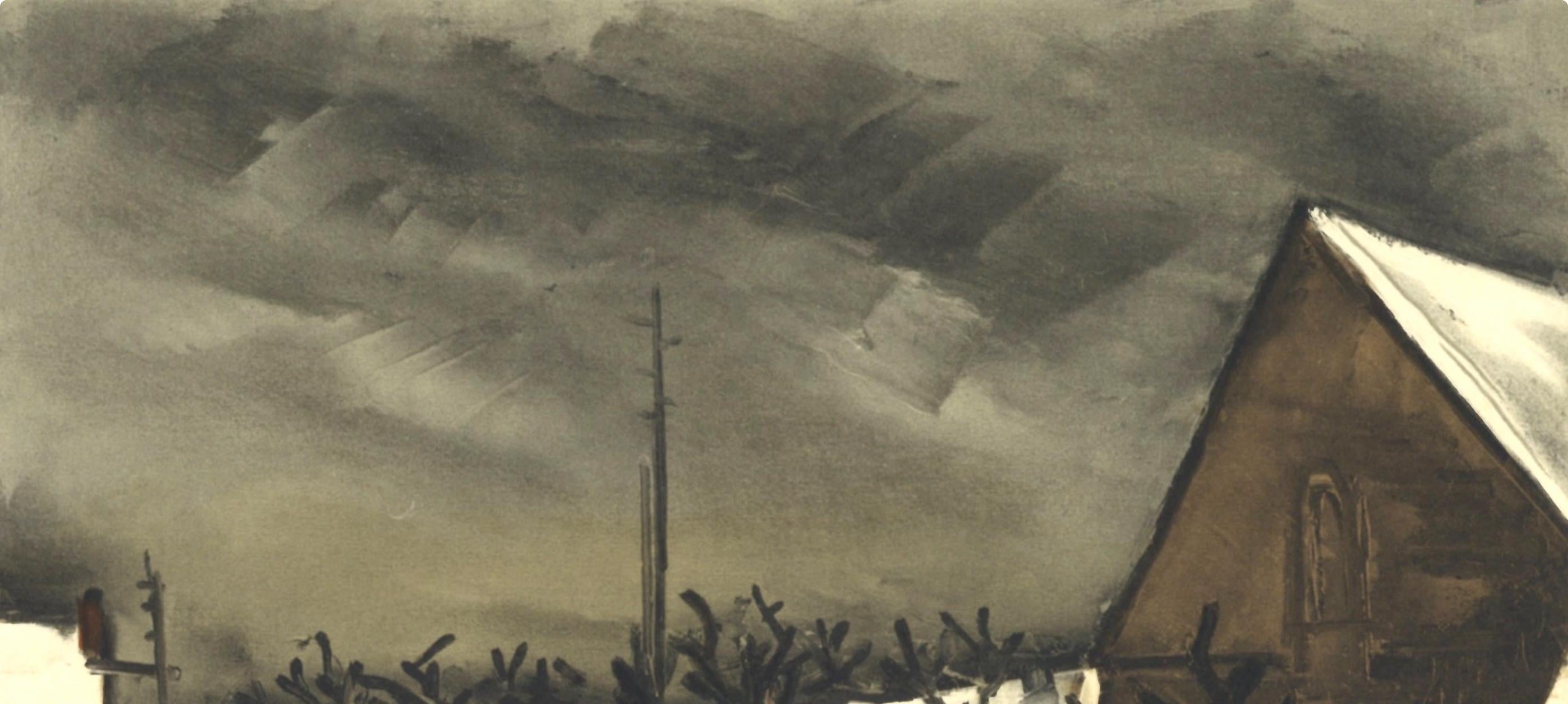 Vlaminck, Les tilleuls sous la neige, Vlaminck (d'après) - Fauvisme Print par Maurice de Vlaminck