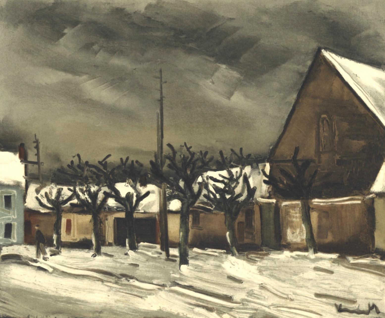 Abstract Print Maurice de Vlaminck - Vlaminck, Les tilleuls sous la neige, Vlaminck (d'après)