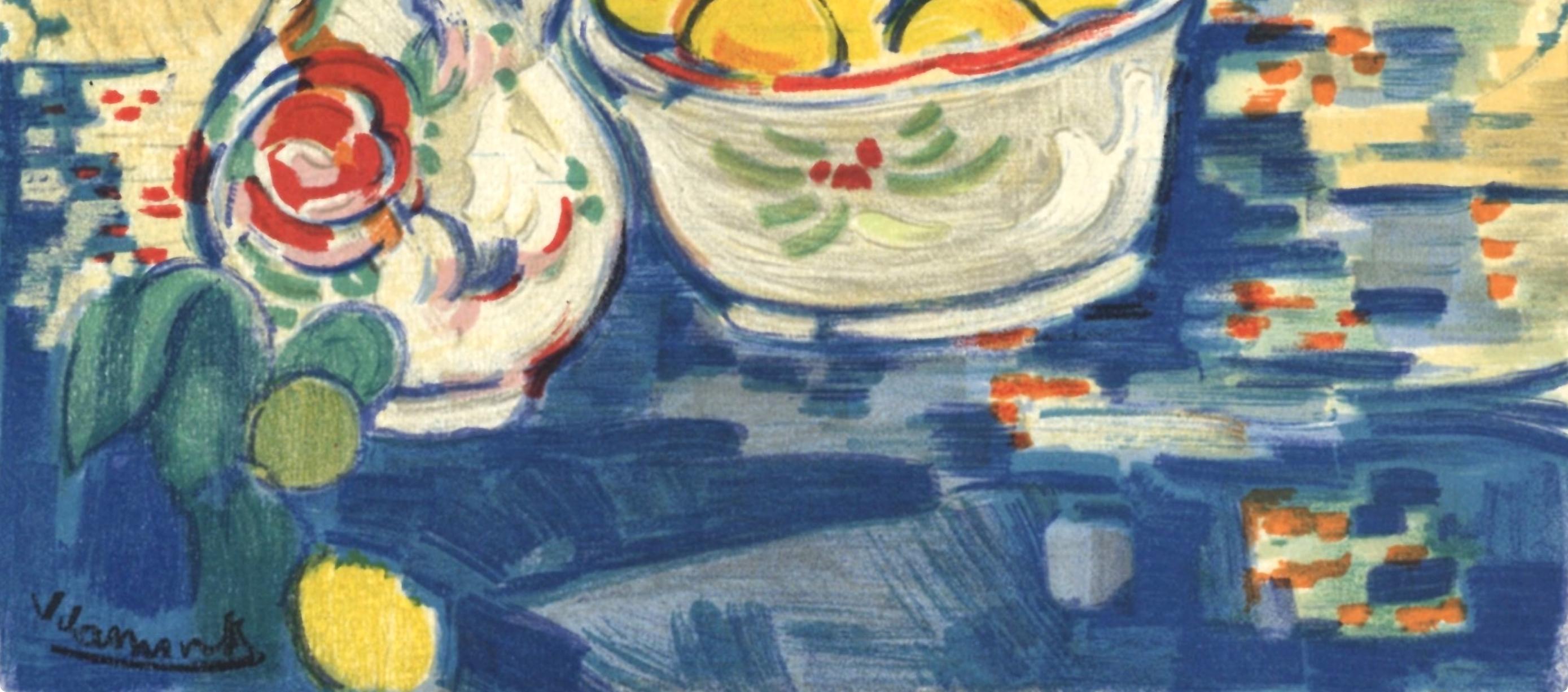 Vlaminck, Nature morte aux pommes, Vlaminck (dopo) - Still-Life Print Beige di Maurice de Vlaminck