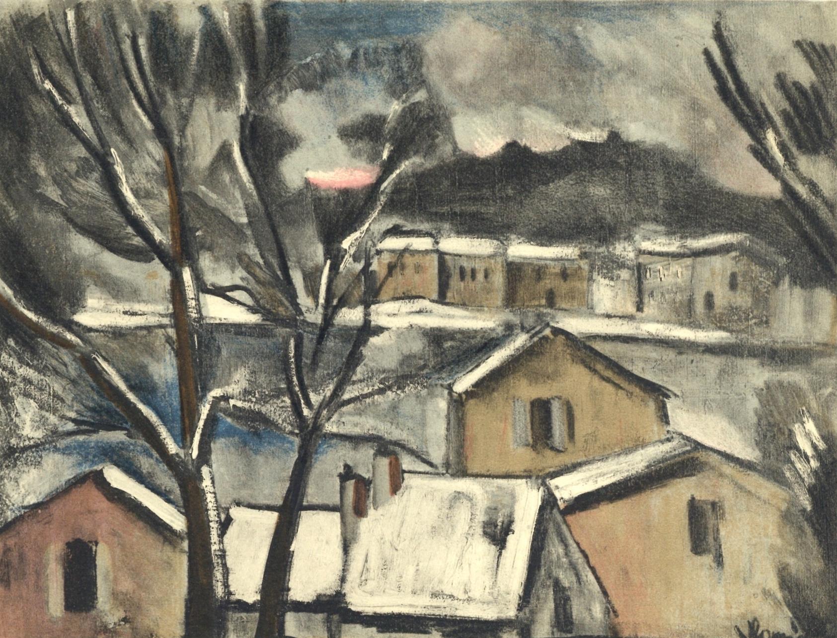 Landscape Print Maurice de Vlaminck - Vlaminck, Paysage d'hiver, Vlaminck (d'après)