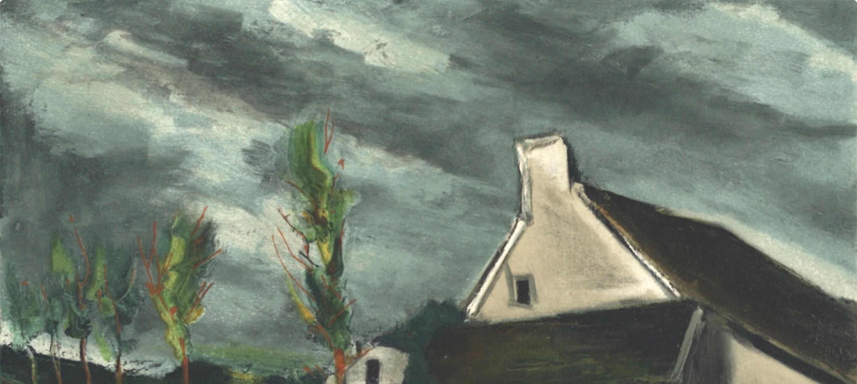 Vlaminck, Près de Beaumont sur Sarthe, Vlaminck (d'après) - Fauvisme Print par Maurice de Vlaminck