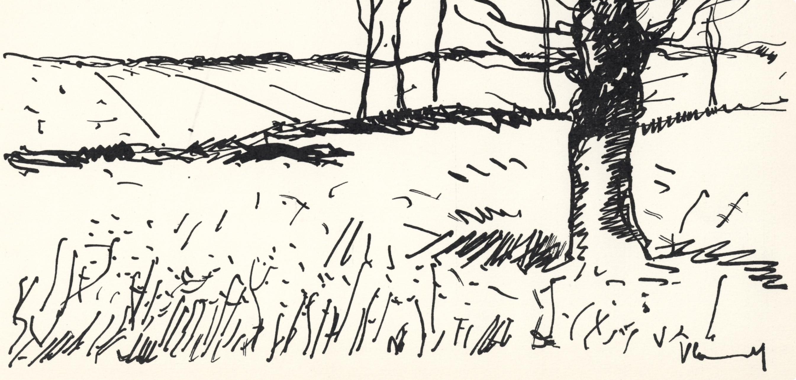 Vlaminck, Vallee de l'Avre, Vlaminck (after) - White Landscape Print by Maurice de Vlaminck