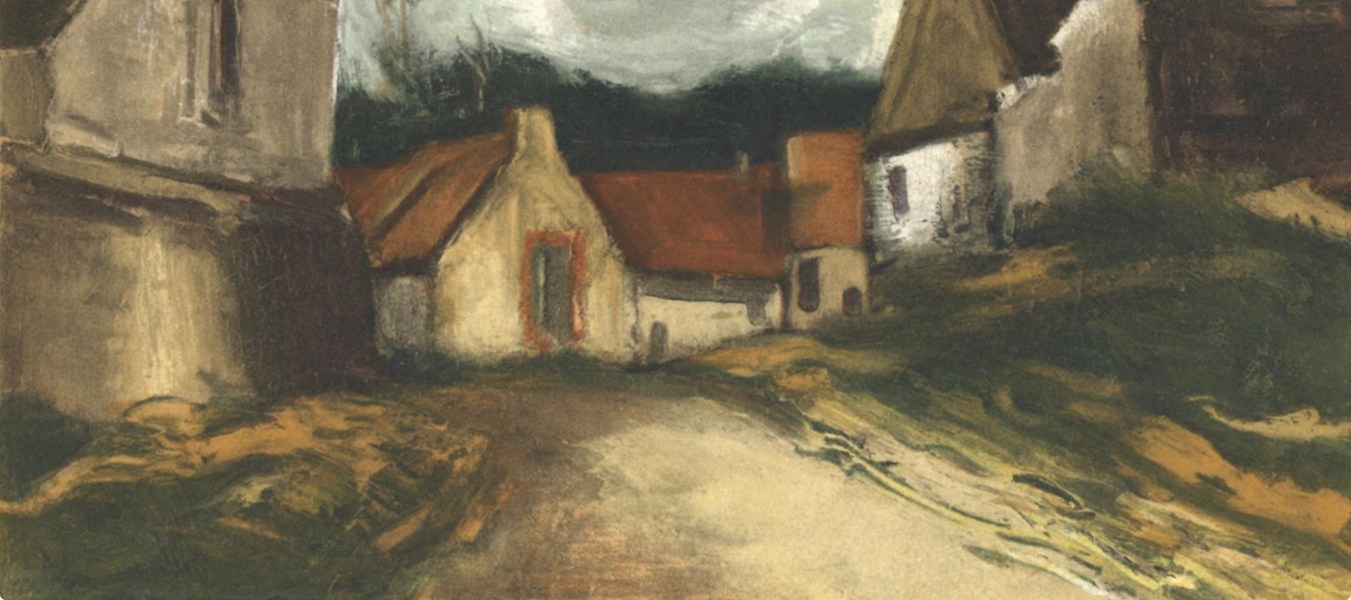 Vlaminck, Village de la Sarthe, Vlaminck (d'après) - Gris Landscape Print par Maurice de Vlaminck