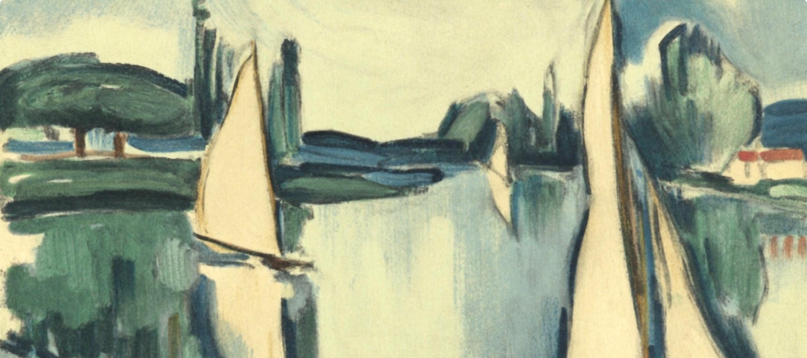 Vlaminck, Voiliers sur la Seine, Vlaminck (d'après) - Print de Maurice de Vlaminck