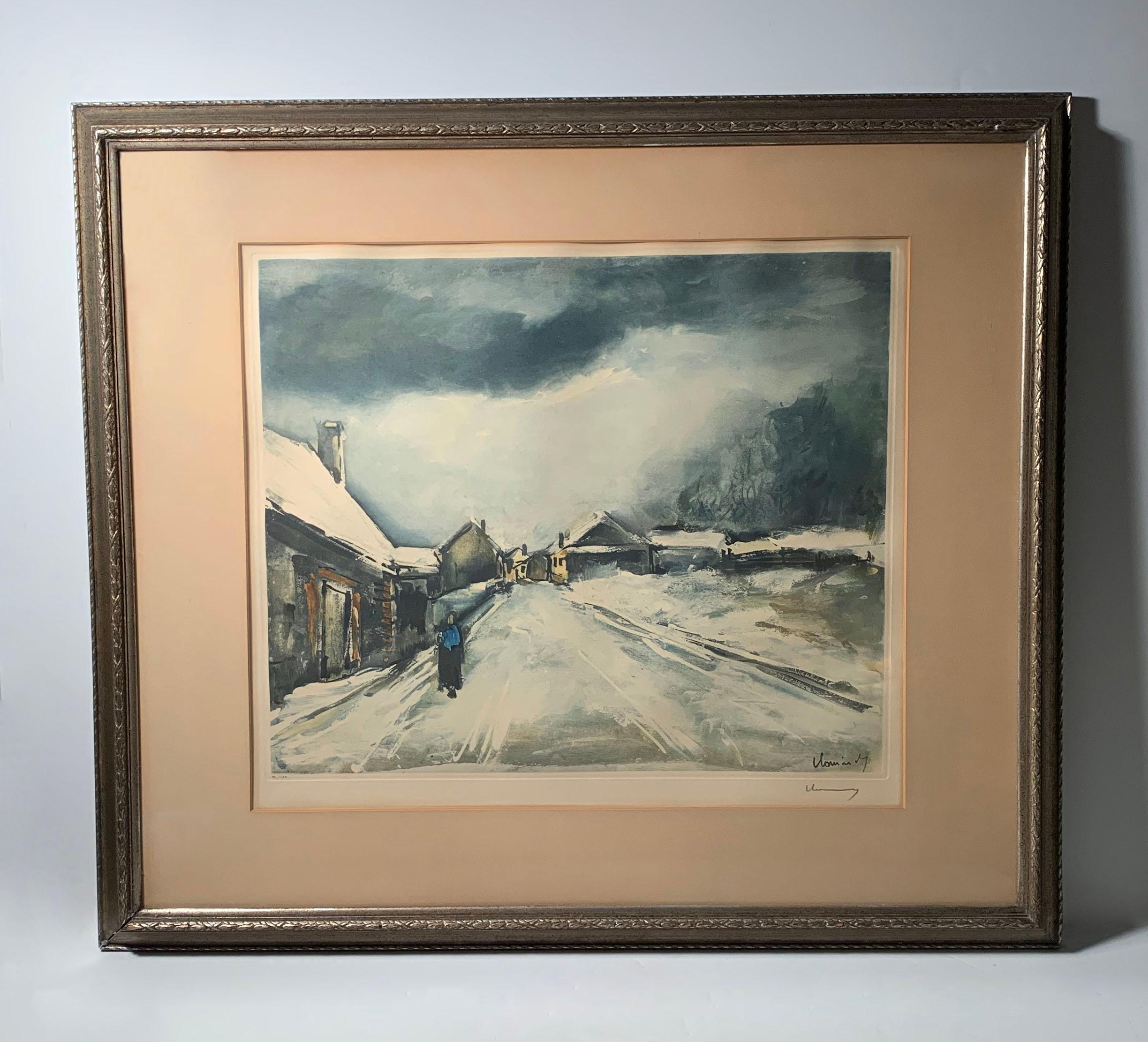 Village Sous la Neige, 1955
Color heliograph
Measures: 17 5/8 × 21 1/8 in
44.8 × 53.7 cm
Edition 92/100

Signed in pencil lower right, 