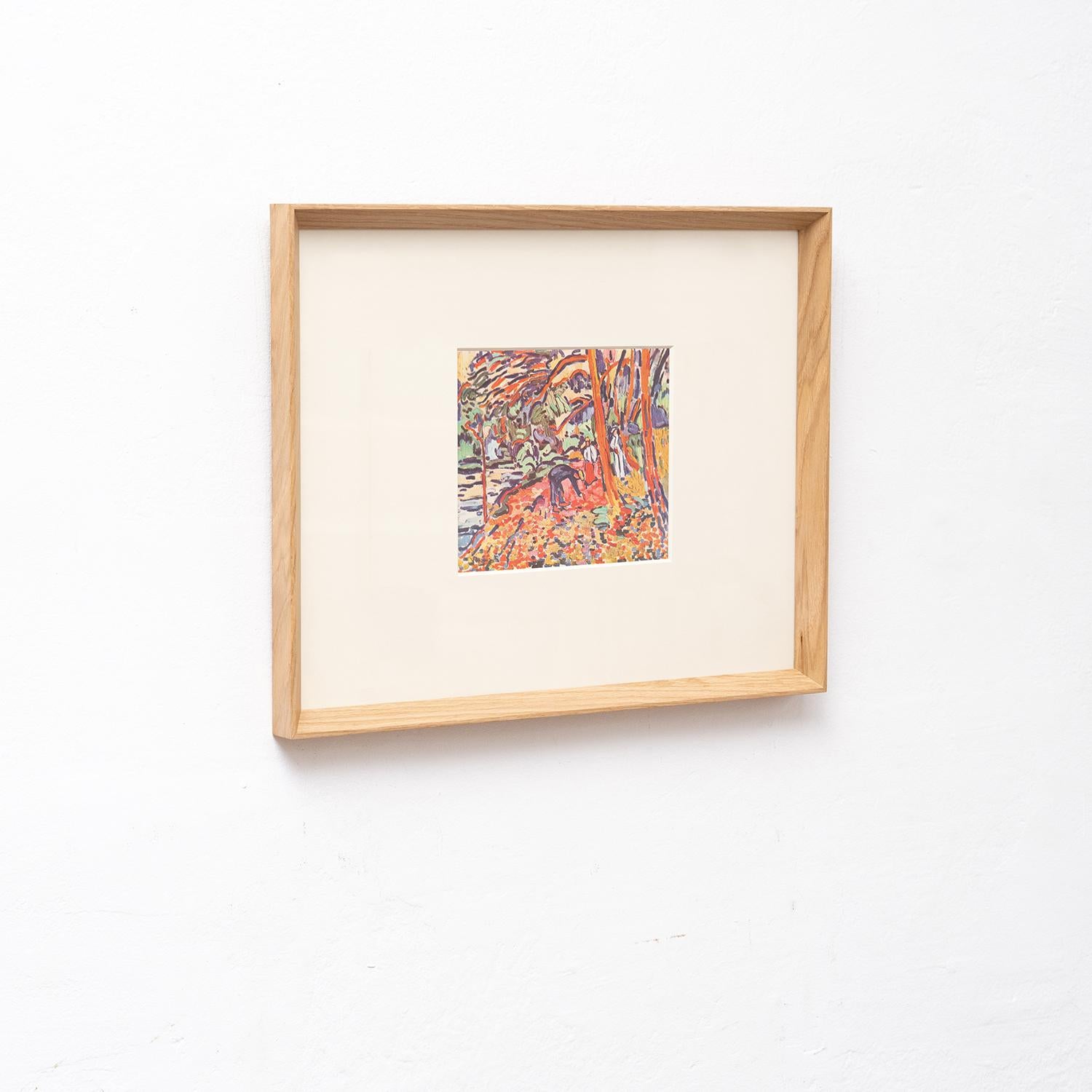 Mid-Century Modern Maurice De Vlaminck Fauvist 1948 Color Cliché Print, Framed For Sale