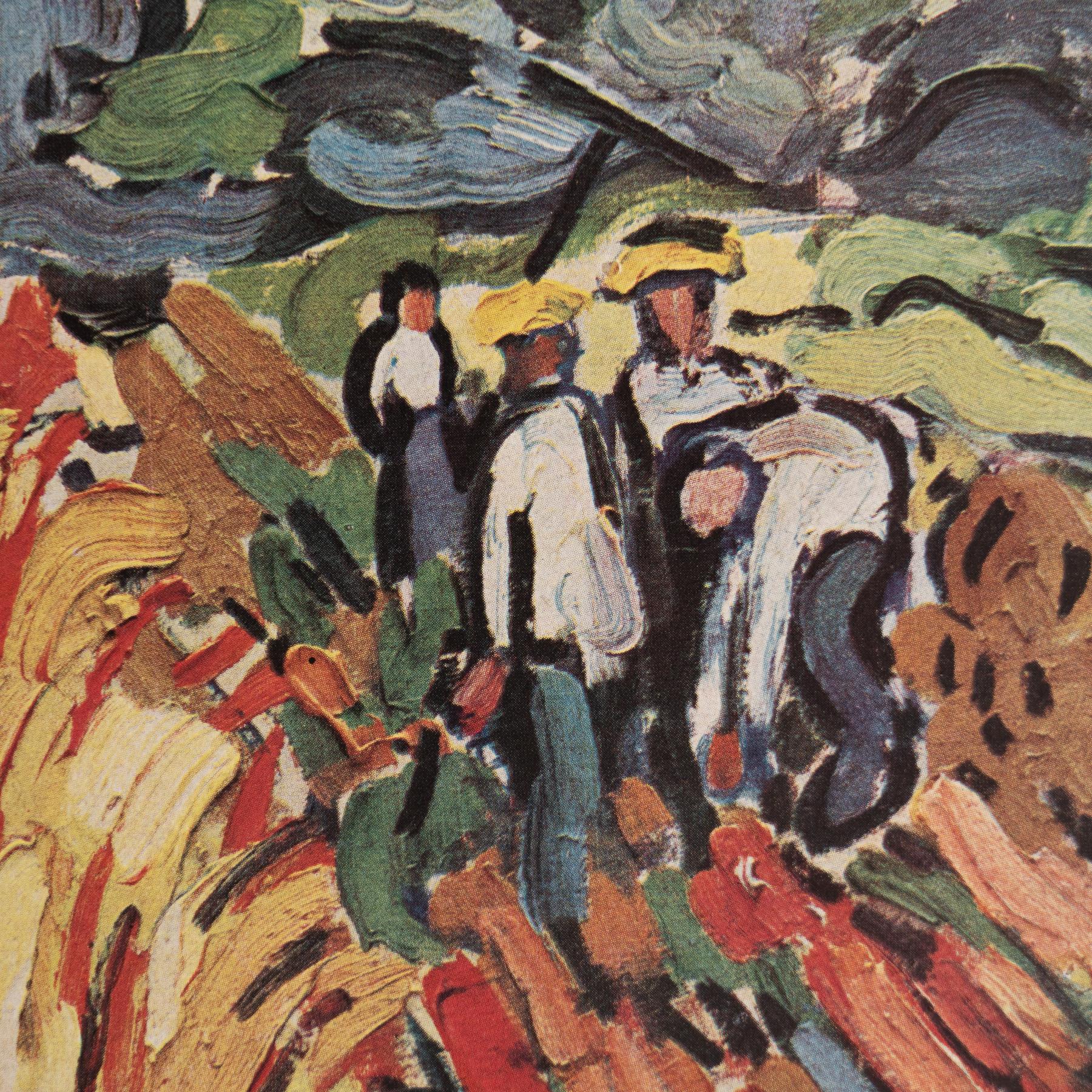 French Maurice De Vlaminck Fauvist Framed Color Cliche by Edition du Chene, 1948 For Sale