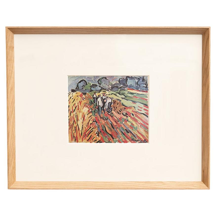 Maurice De Vlaminck Fauvist Framed Color Cliche by Edition du Chene, 1948