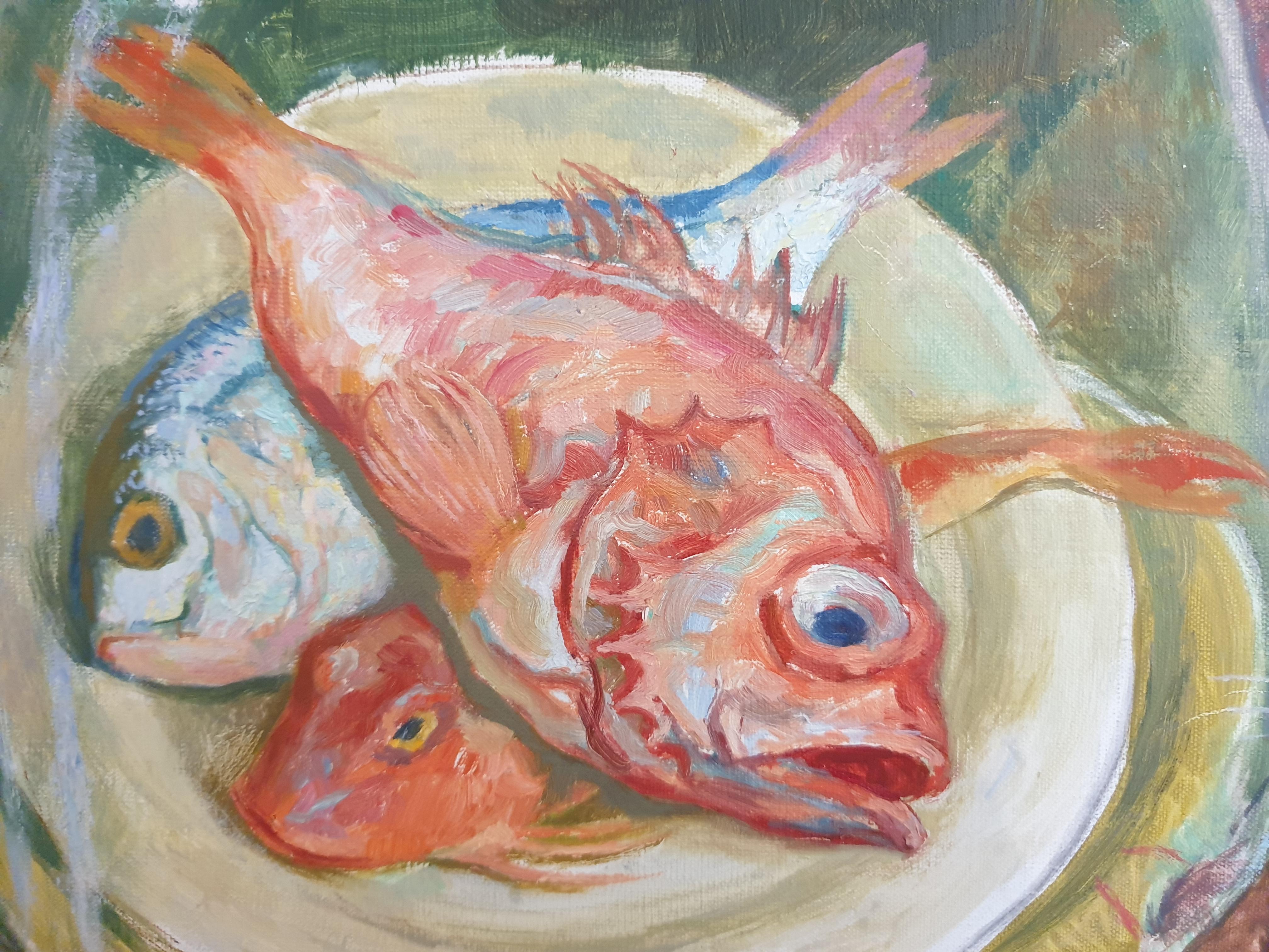 'Gatti cattivi!'. Hommage to Matisse, Olio su tela. in vendita 6