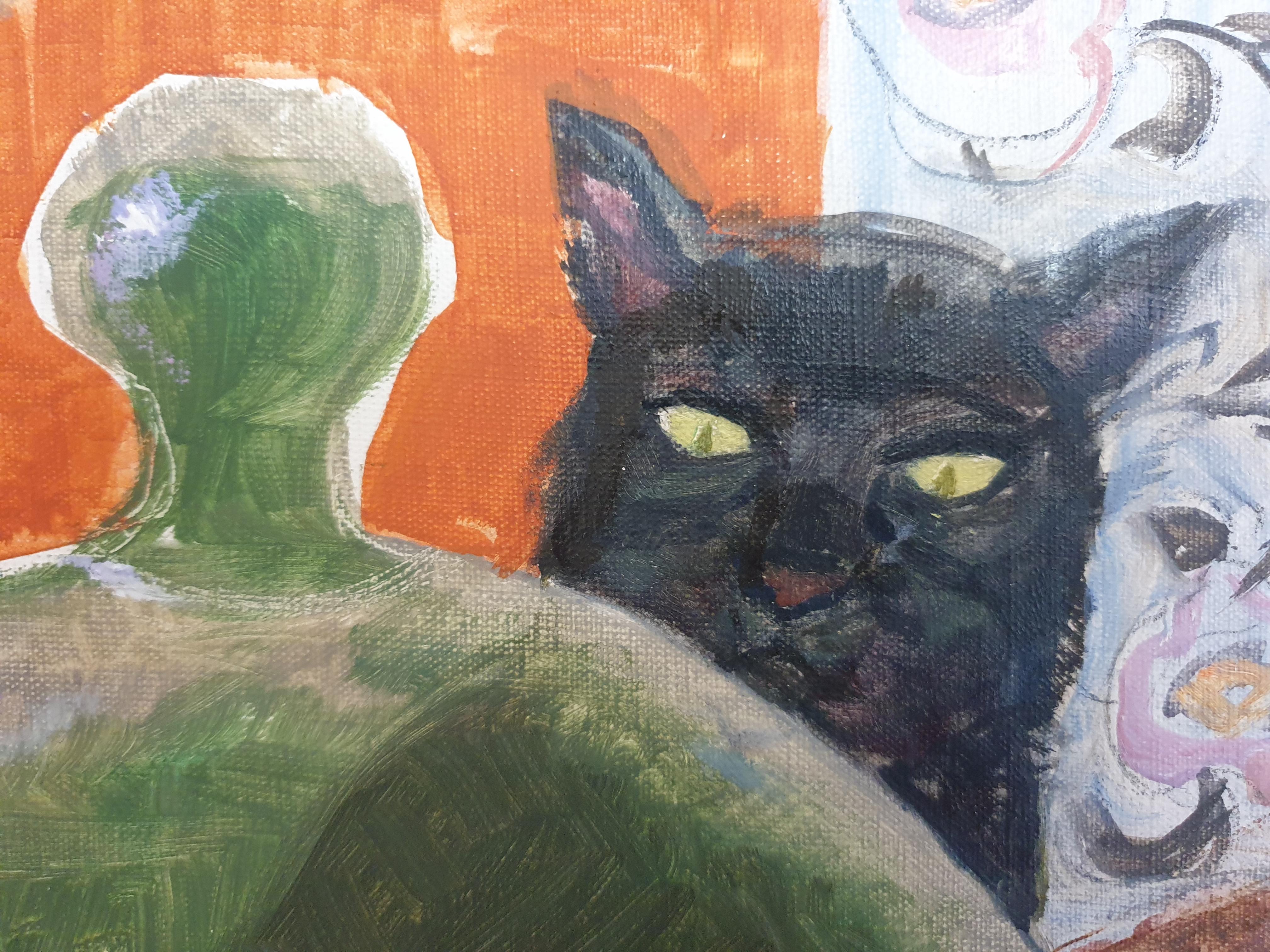 Chattes coquines ! Hommage à Matisse, huile sur toile. en vente 4