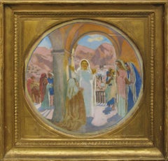 Maurice Denis "Visitation" 1939 Oil on Cardboard Nabis Symbolist French Modern