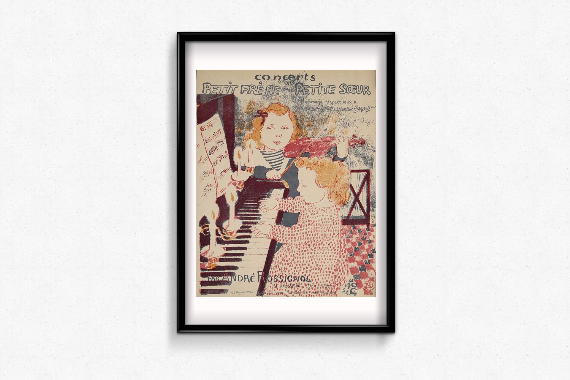 Circa 1900 illustrated music sheet by Maurice Denis For Sale 1