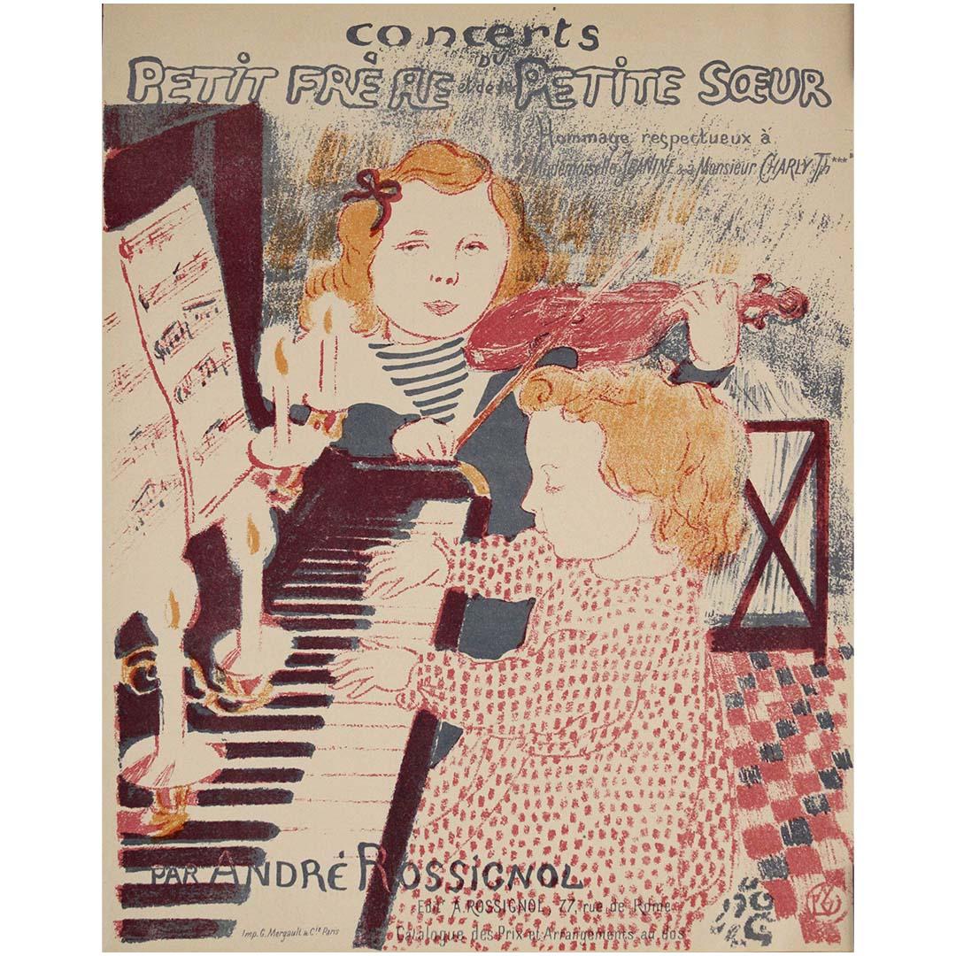 Circa 1900 illustrated music sheet by Maurice Denis For Sale 3