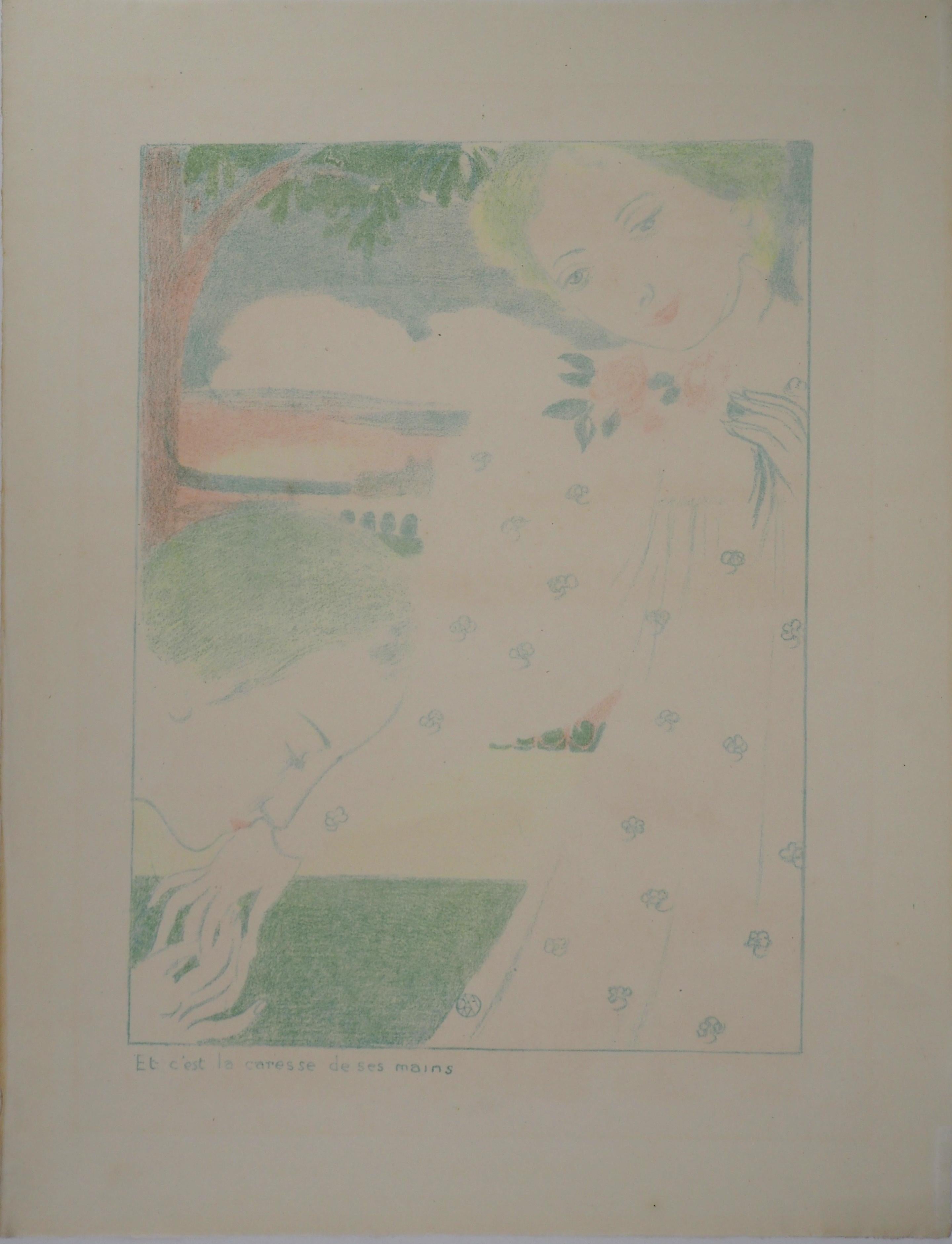 Maurice Denis Figurative Print - Love, the Soft Carress of her Hands - Original lithograph (Vollard 1899)