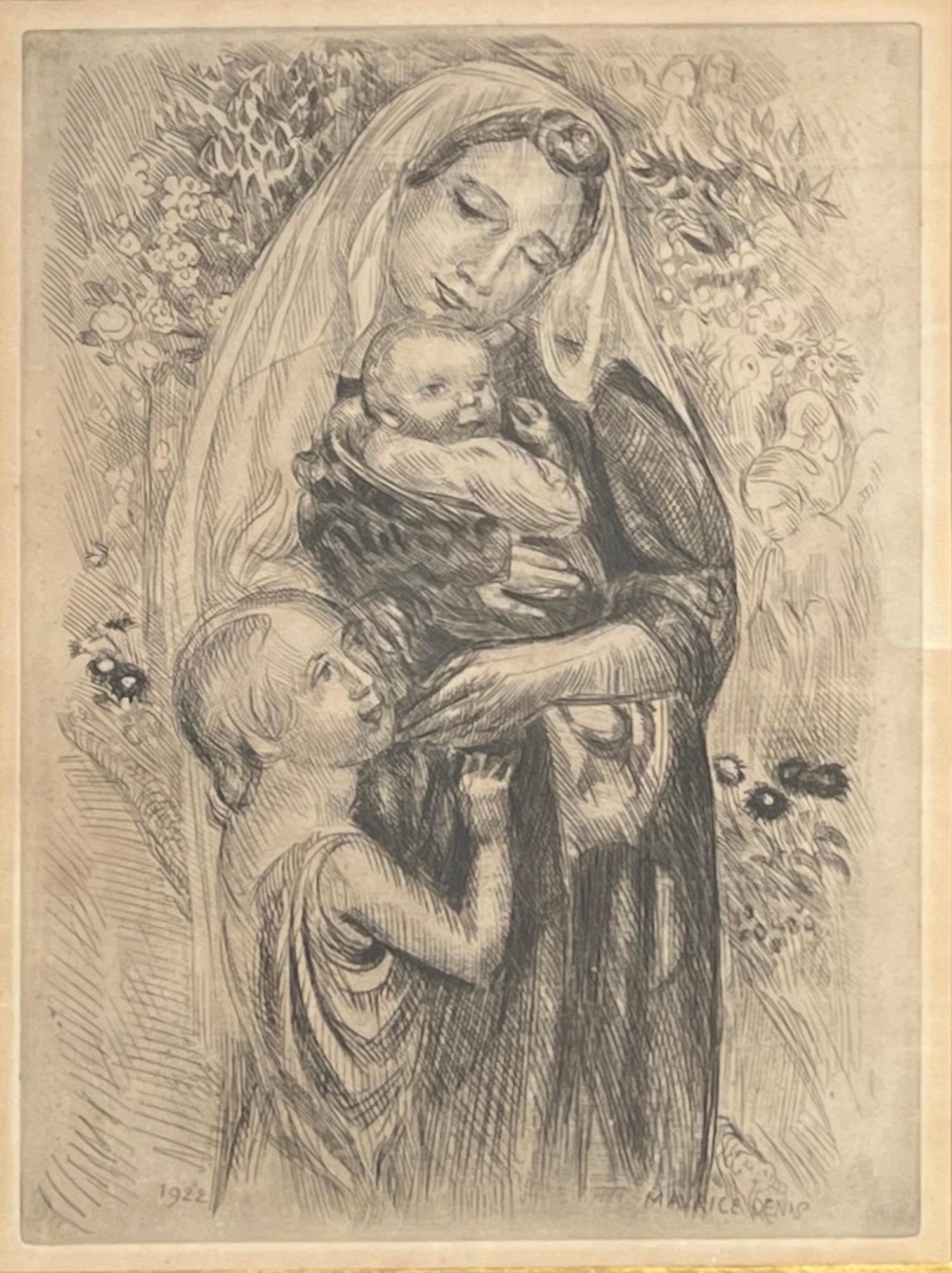 Maurice Denis Figurative Print – Madonna, Kinder und Putte