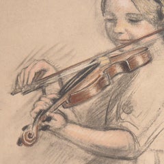 Music : Violinist Player - Lithograph, 1918