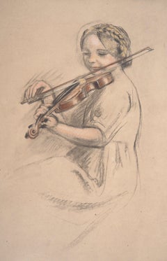 Música : Violinista - Litografía, 1918
