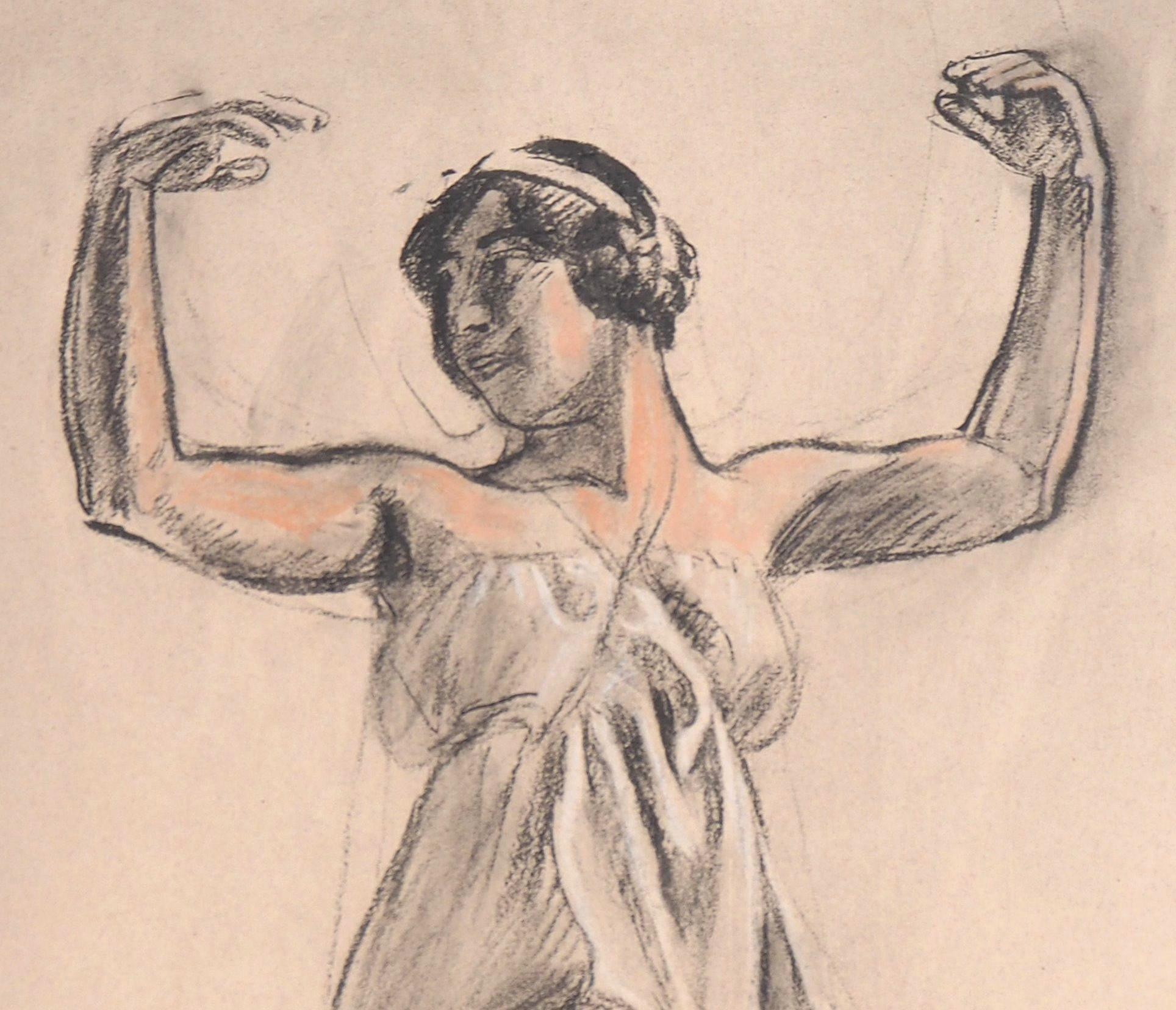 Maurice DENIS (1870 - 1943)
Die tanzende Ariane, Studie für die Figur der Ariane, 1918

Original-Lithographie in Pastellfarben veredelt
Gedruckte Unterschrift auf der Platte
Auf hellcremefarbenem getöntem Vellum 48 x 31 cm (ca. 18,8 x 12,2