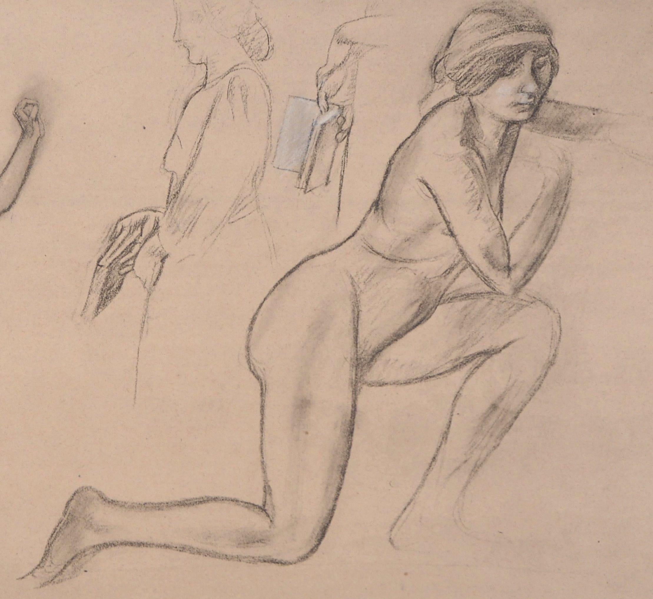 Study for Lyric Drama - Original Lithograph - Beige Figurative Print by Maurice Denis