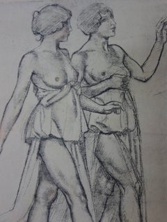 Two Nudes Walking - Original lithograph, 1918
