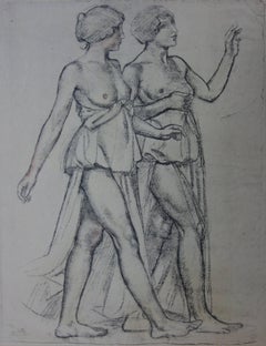 Deux nus marchant - Lithographie originale, 1918