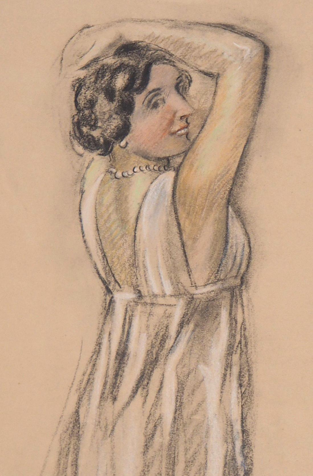 Jeune femme habillée avant d'aller au casting - Lithographie originale - Print de Maurice Denis