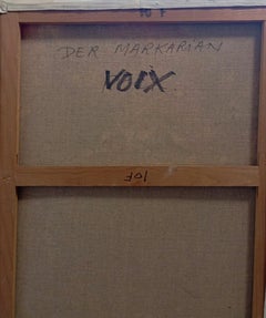«Voix», pintura figurativa expresionista de escena, óleo sobre lienzo, 1973