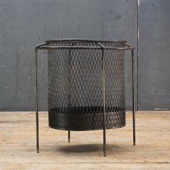 Maurice Duchin Floating Iron Mesh Wastebasket Trash Can Expanded Metal Modern