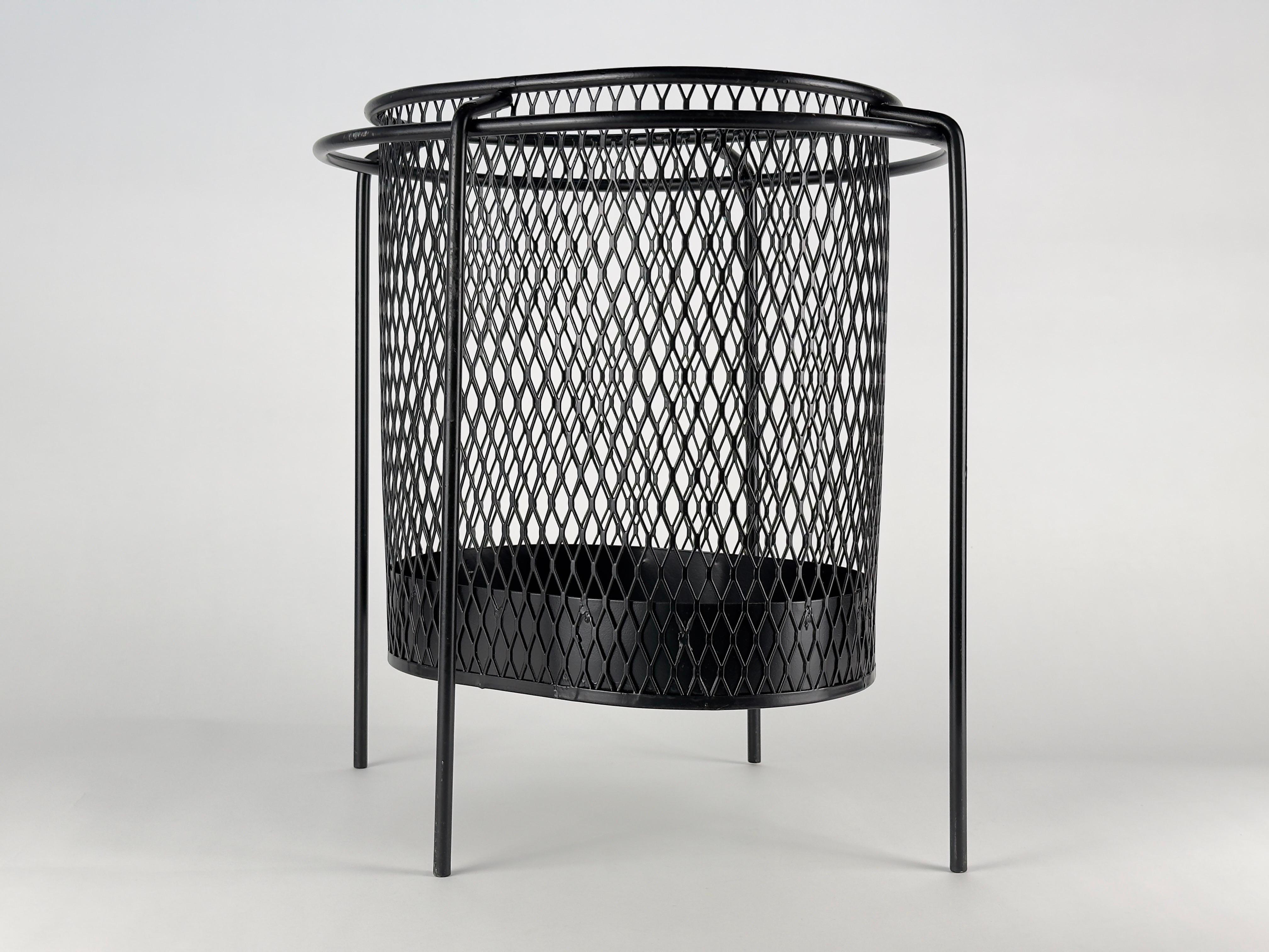 Mid-Century Modern Maurice Duchin Mid Century Modern Iron Waste Basket For Sale