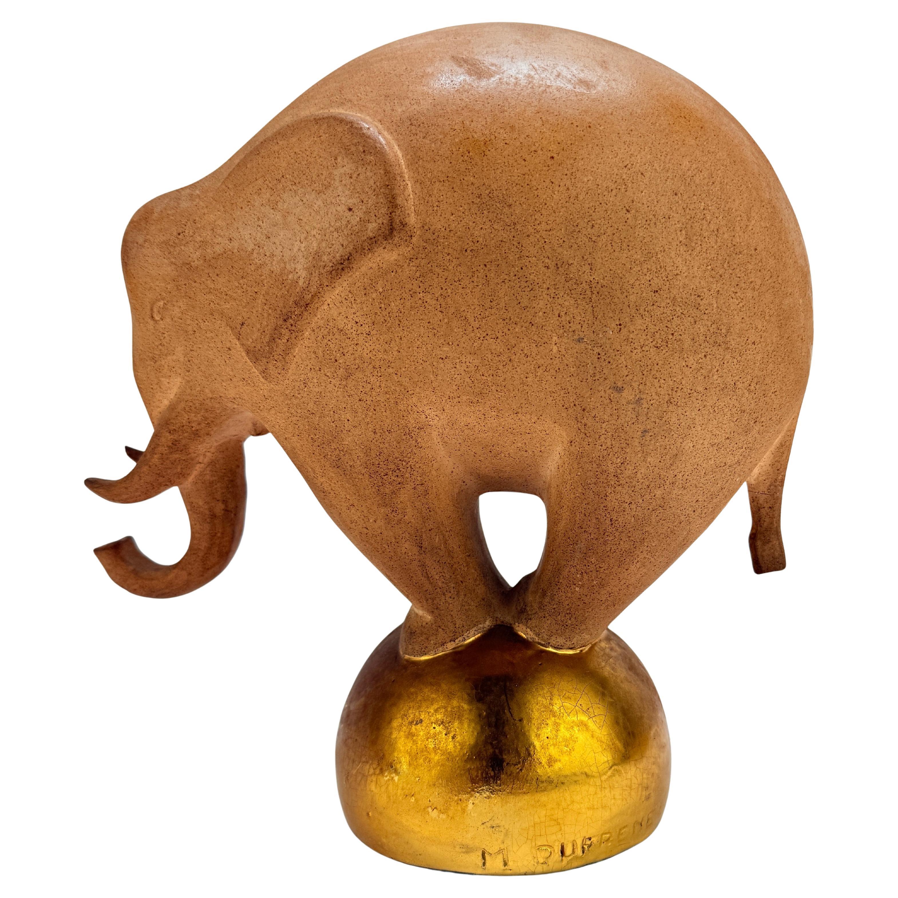 Maurice Dufrêne (1876–1955), French Art Deco "Balancing Elephant" Sculpture For Sale