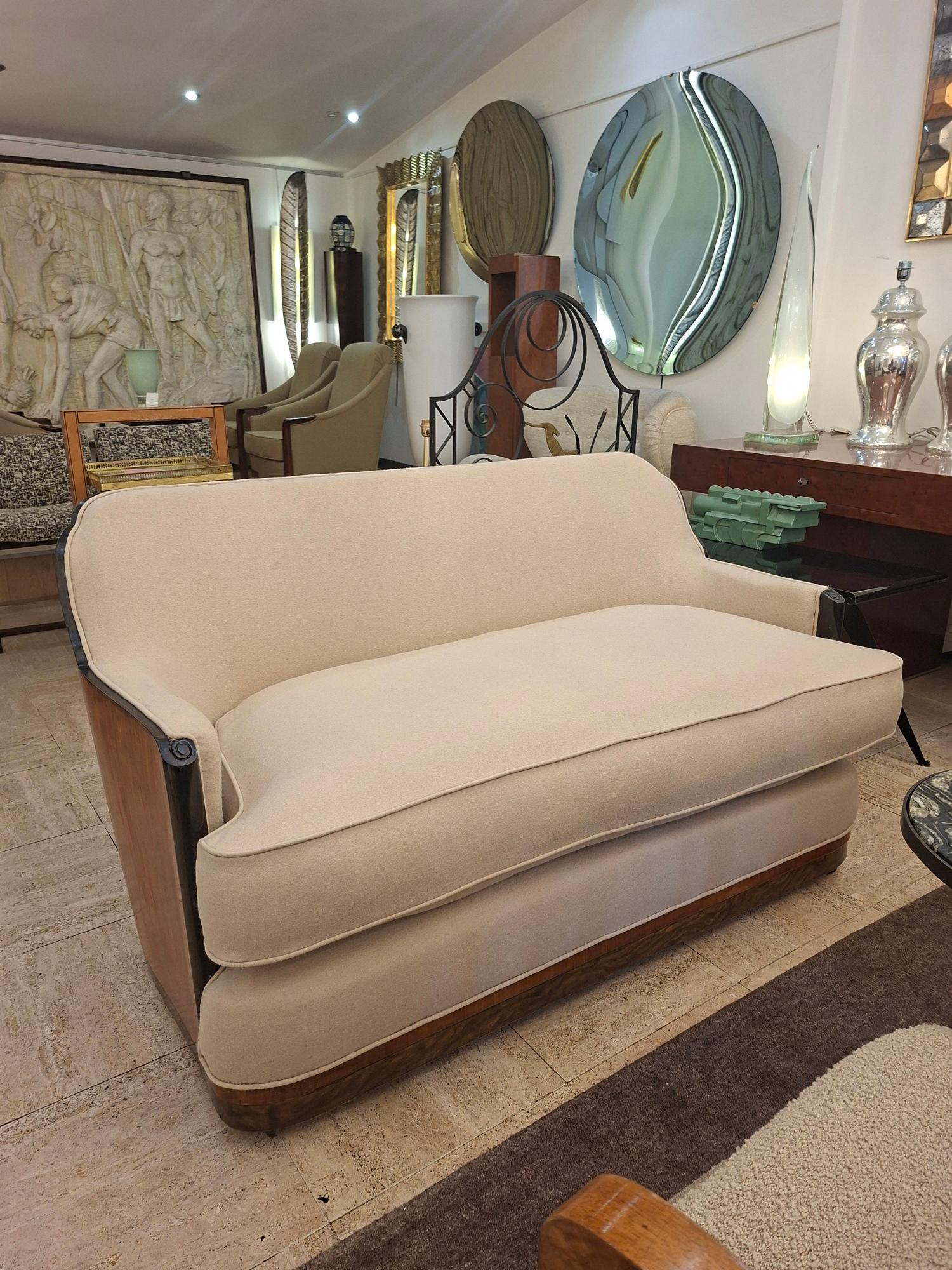 Tessuto Maurice Dufrene Art déco Canapé circa 1920 in vendita