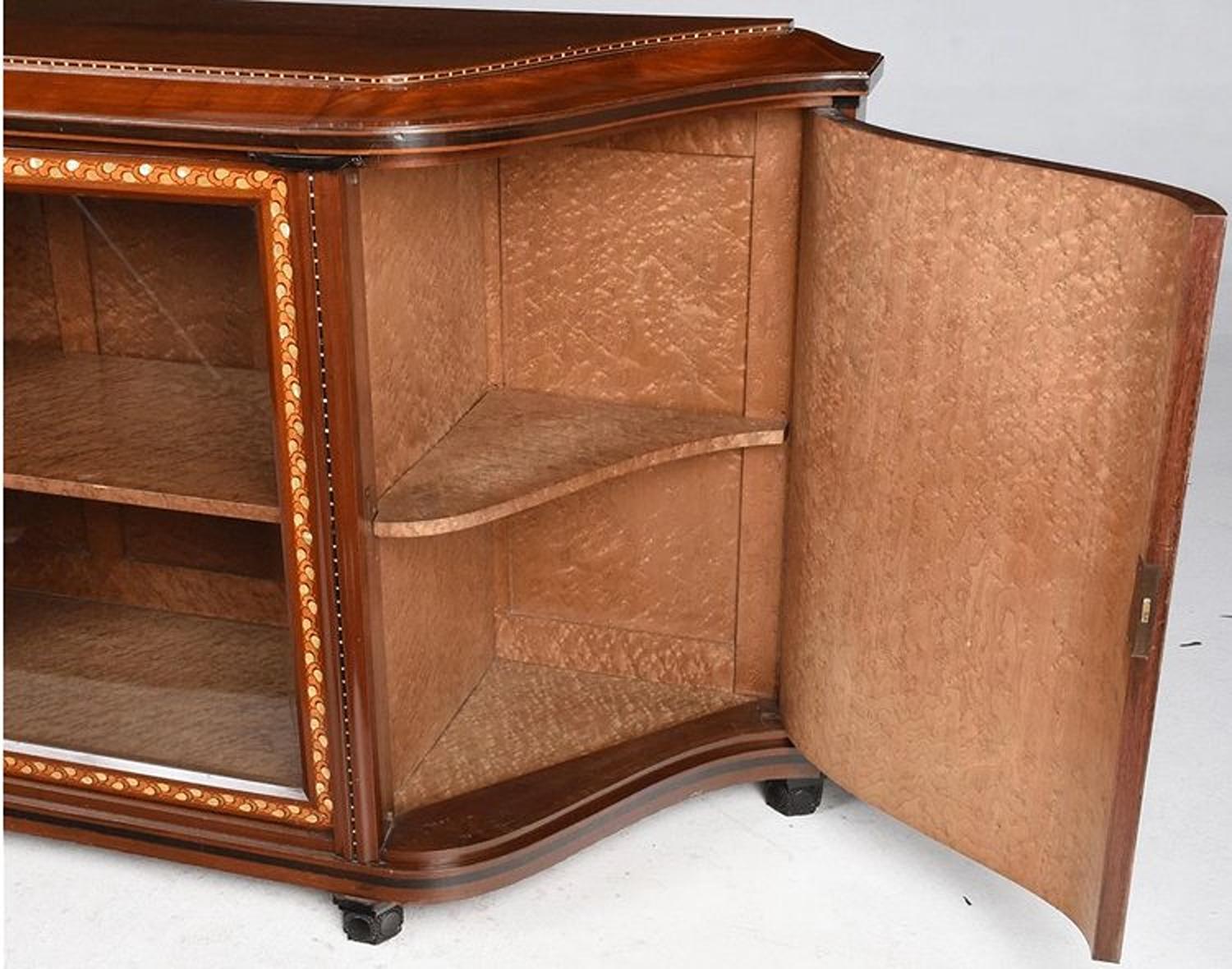 Mother-of-Pearl Maurice Dufrene cabinet in purpleheart and kingwood For Sale