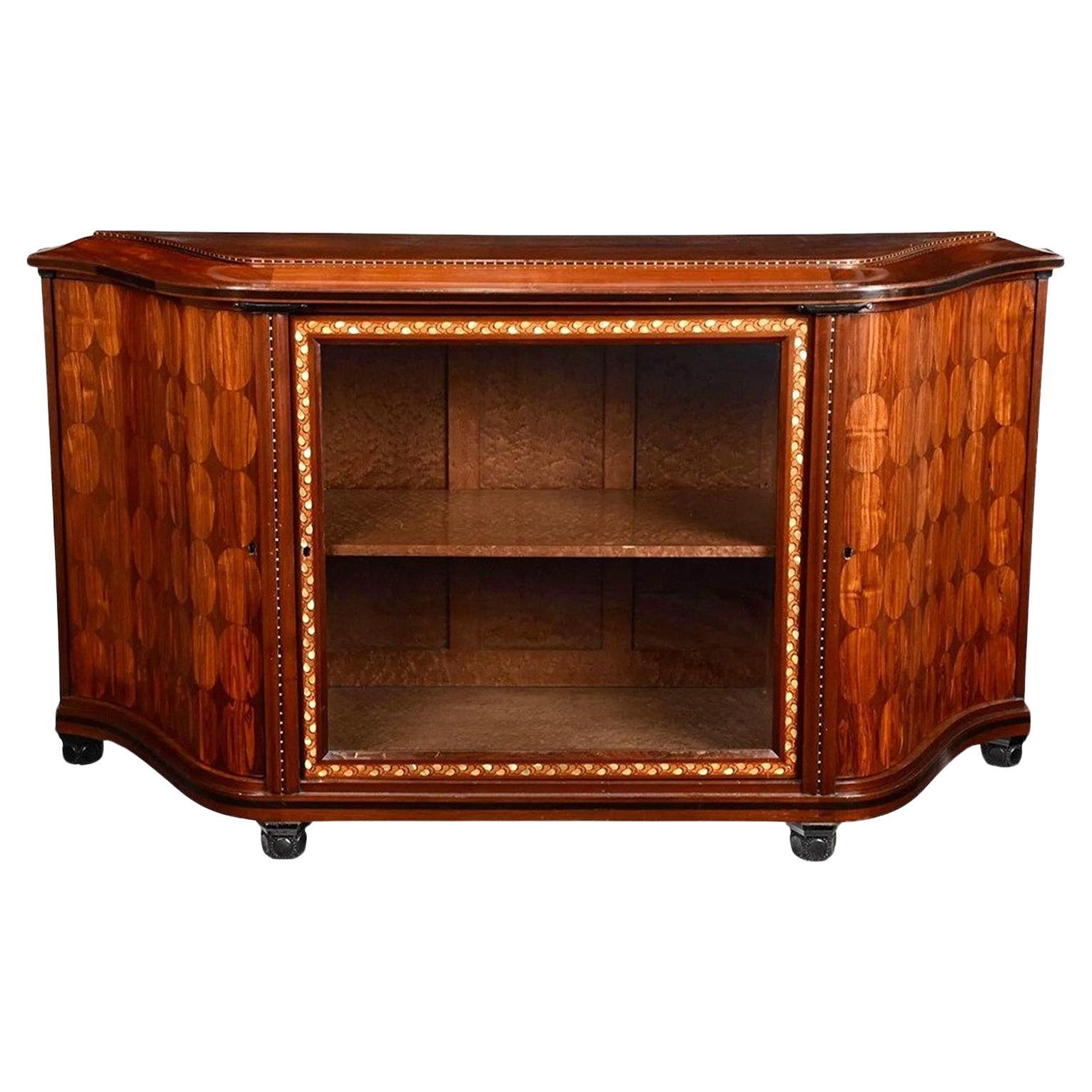 Maurice Dufrene cabinet in purpleheart and kingwood For Sale