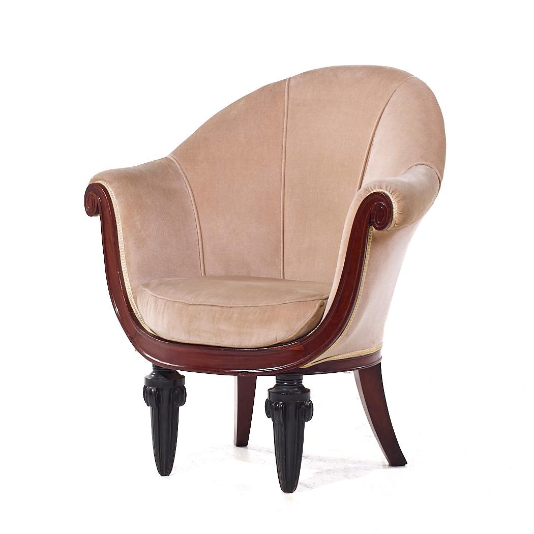 Maurice Dufrêne French Mahogany Art Deco Lounge Chair In Good Condition For Sale In Countryside, IL